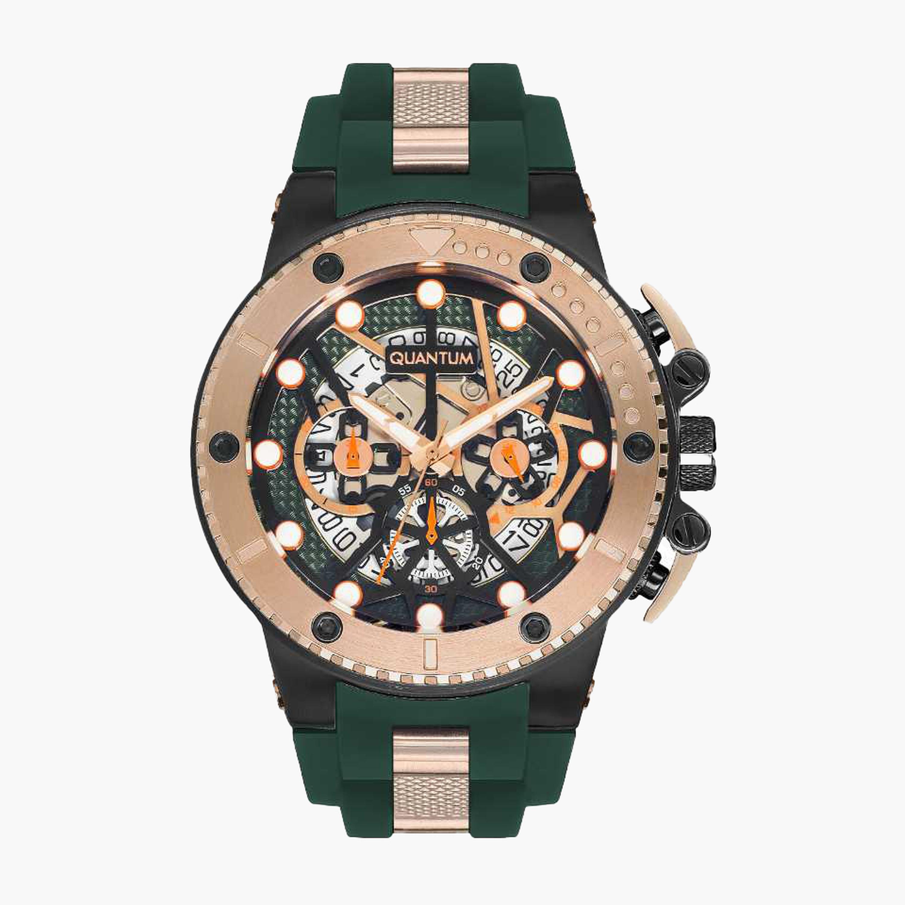 كوانتوم- ساعة رجالية 50 مم كرونوغراف سوار سيليكون لون أسود-men-watchesandjewellery-watches-image-1