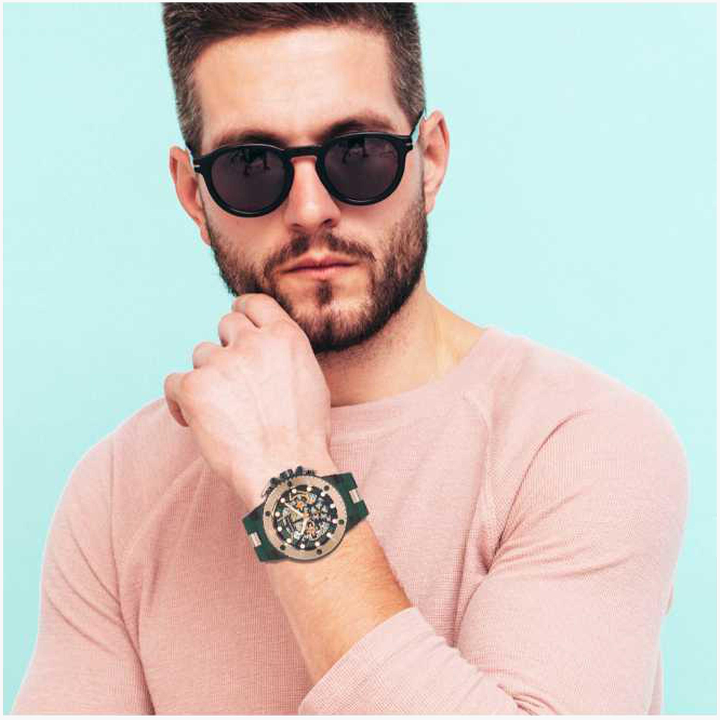 كوانتوم- ساعة رجالية 50 مم كرونوغراف سوار سيليكون لون أسود-men-watchesandjewellery-watches-image-4