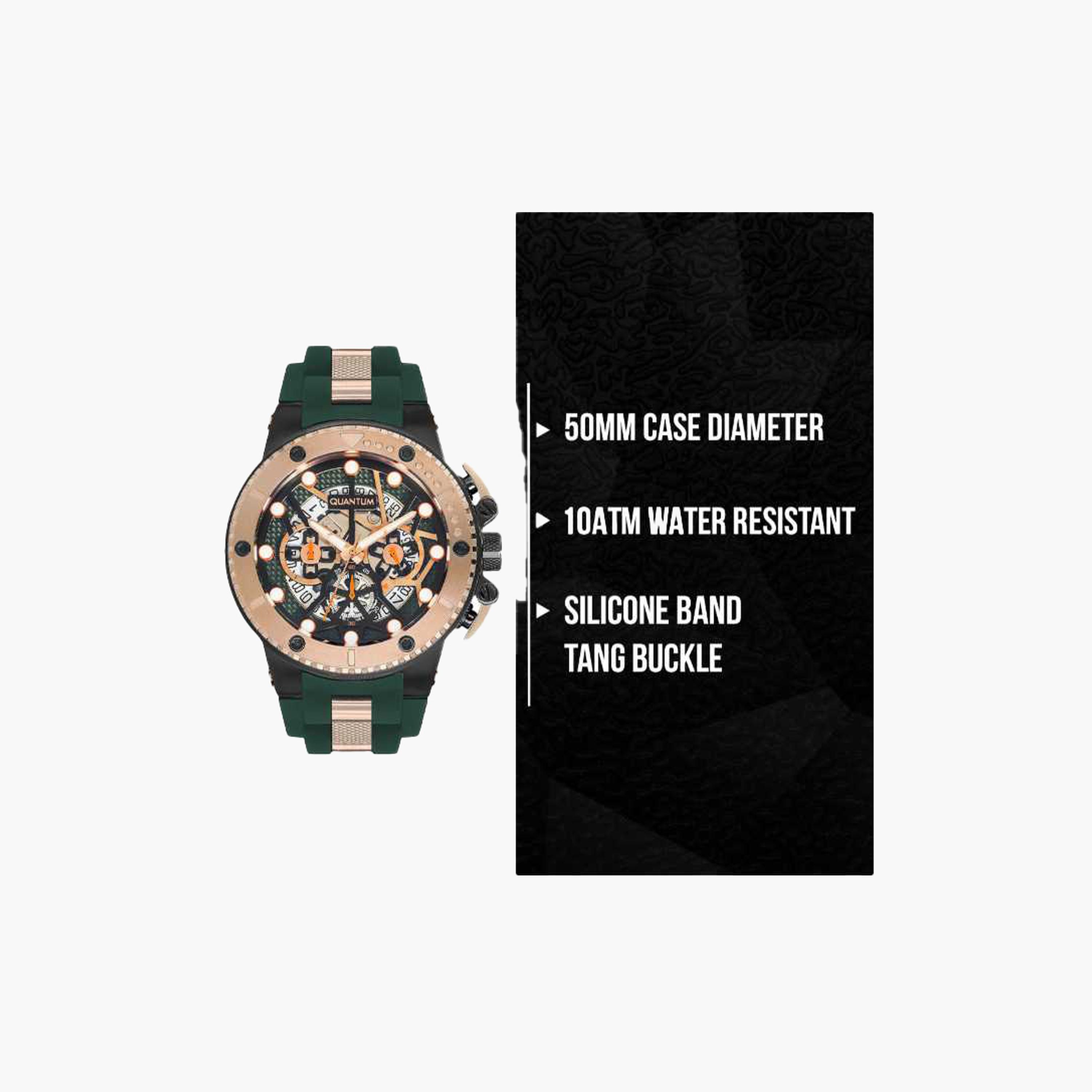 Quantum Men's 50MM Green Chronograph Silicone Strap Watch | HNG535.857-men-watchesandjewellery-watches-image-8