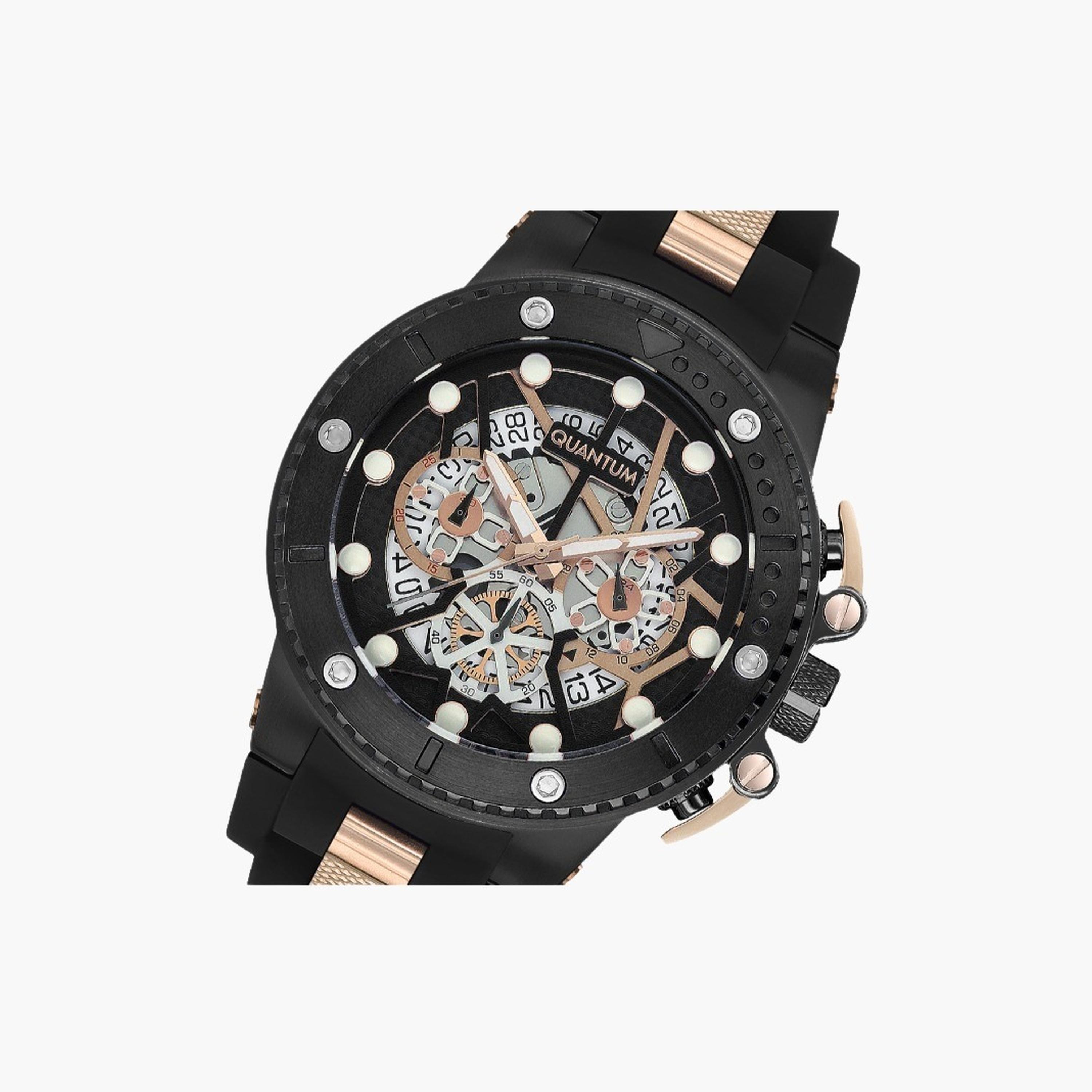 كوانتوم- ساعة رجالية 50 مم كرونوغراف سوار سيليكون لون أسود-men-watchesandjewellery-watches-image-5