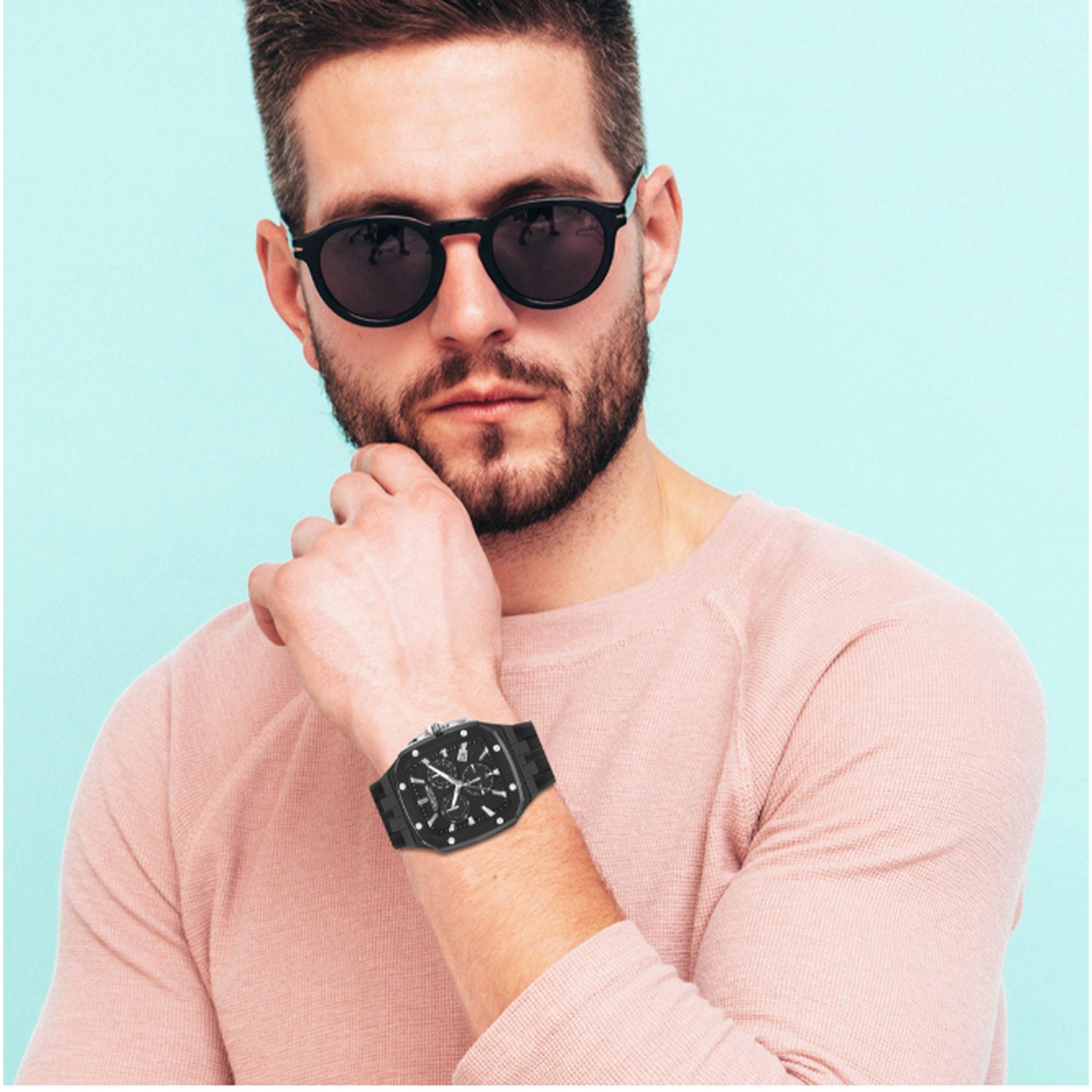 كوانتوم- ساعة رجالية 44 مم كرونوغراف سوار سيليكون لون أسود-men-watchesandjewellery-watches-image-4