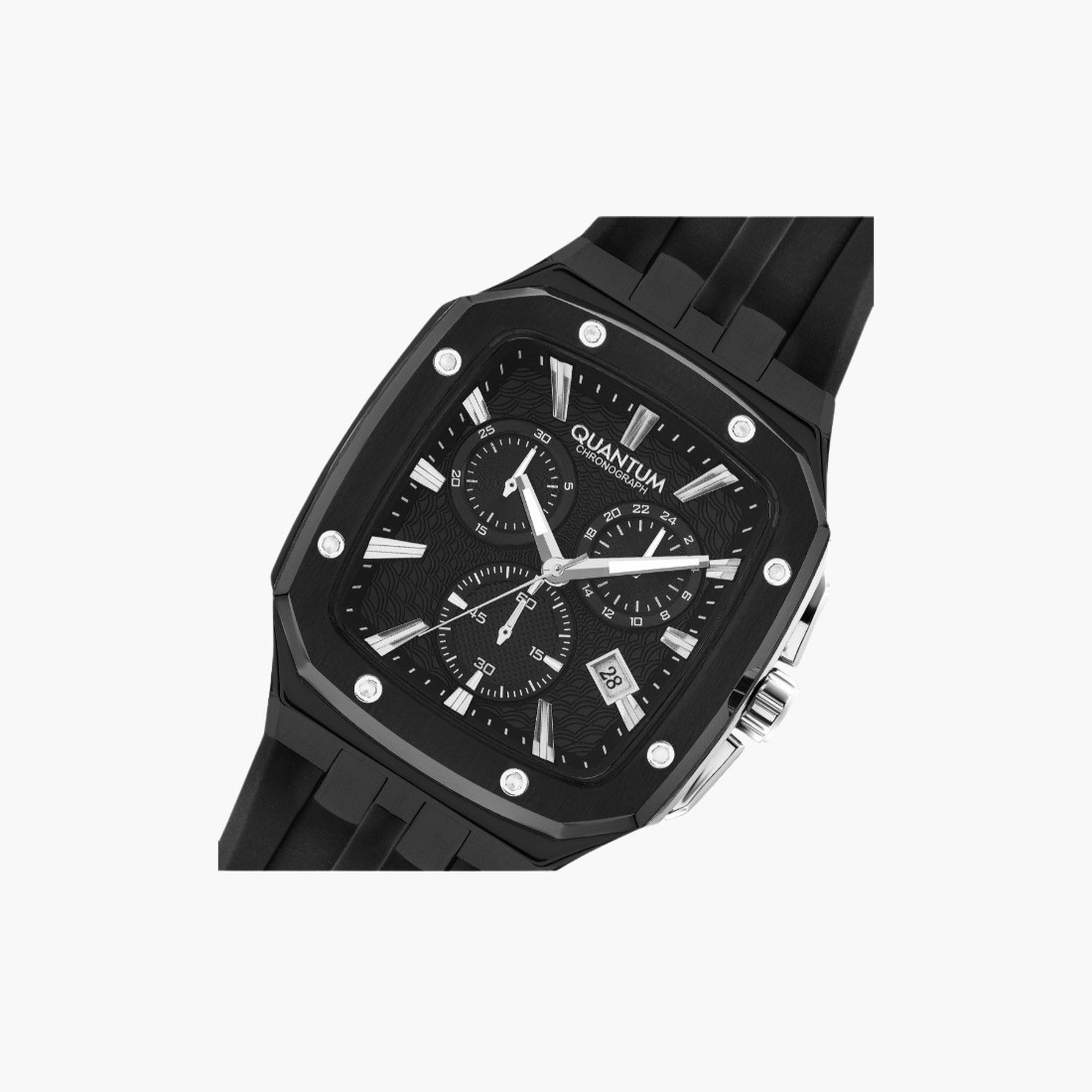 كوانتوم- ساعة رجالية 44 مم كرونوغراف سوار سيليكون لون أسود-men-watchesandjewellery-watches-image-5