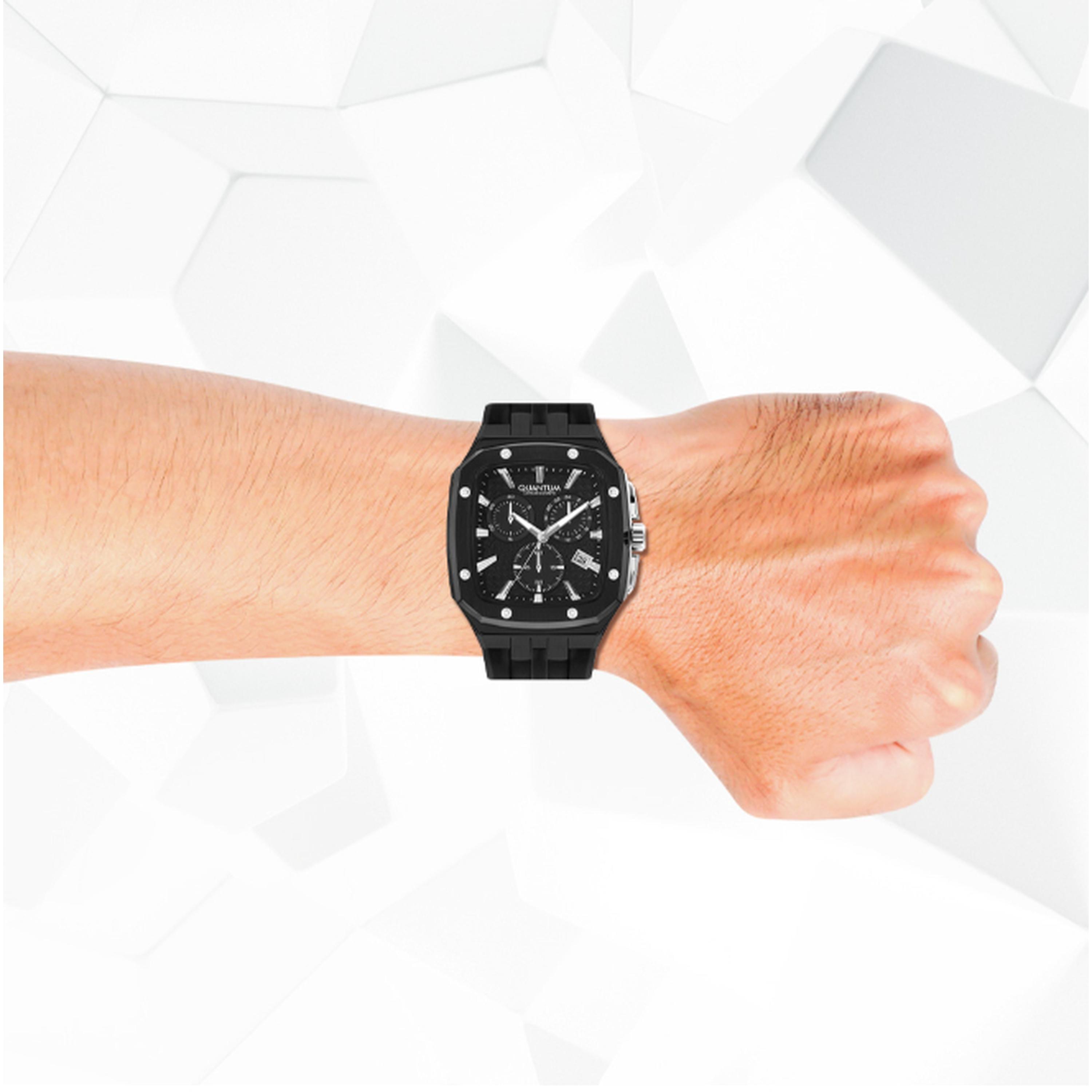 كوانتوم- ساعة رجالية 44 مم كرونوغراف سوار سيليكون لون أسود-men-watchesandjewellery-watches-image-7