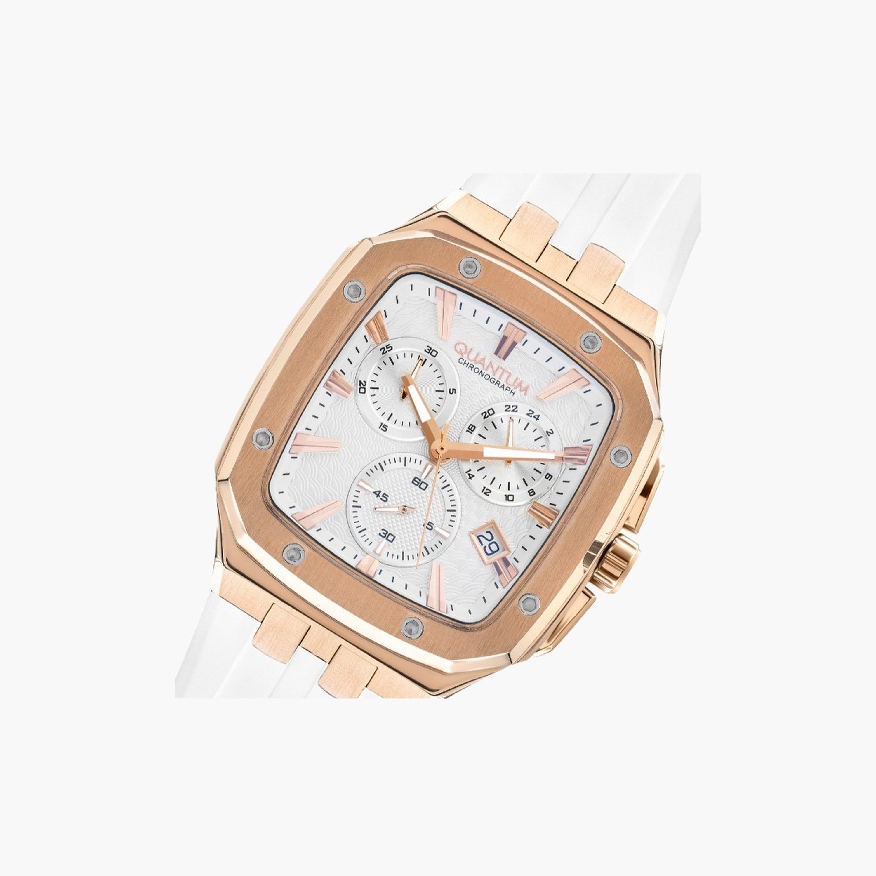 كوانتوم- ساعة رجالية 44 مم كرونوغراف سوار سيليكون لون فضي-men-watchesandjewellery-watches-image-5