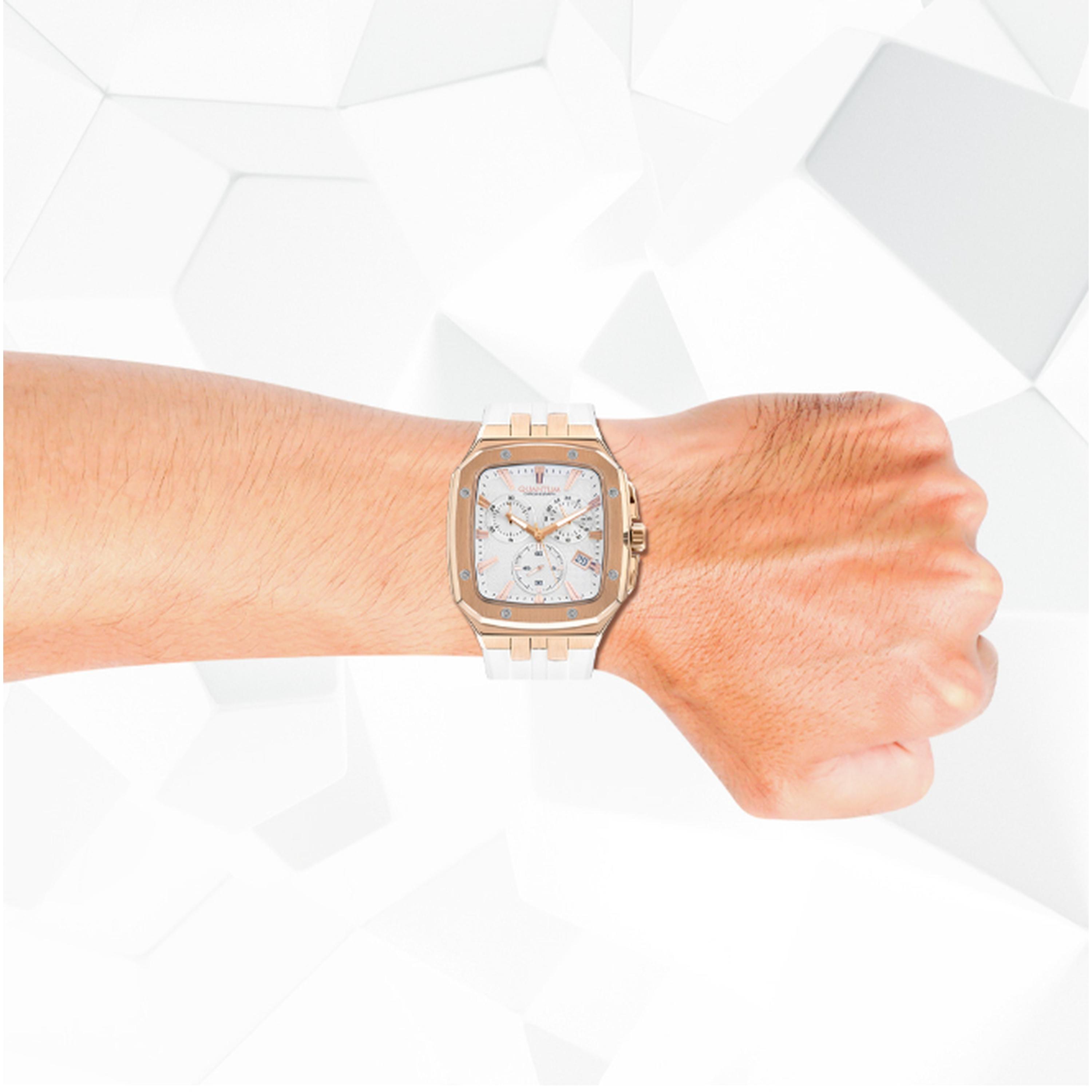 كوانتوم- ساعة رجالية 44 مم كرونوغراف سوار سيليكون لون فضي-men-watchesandjewellery-watches-image-7