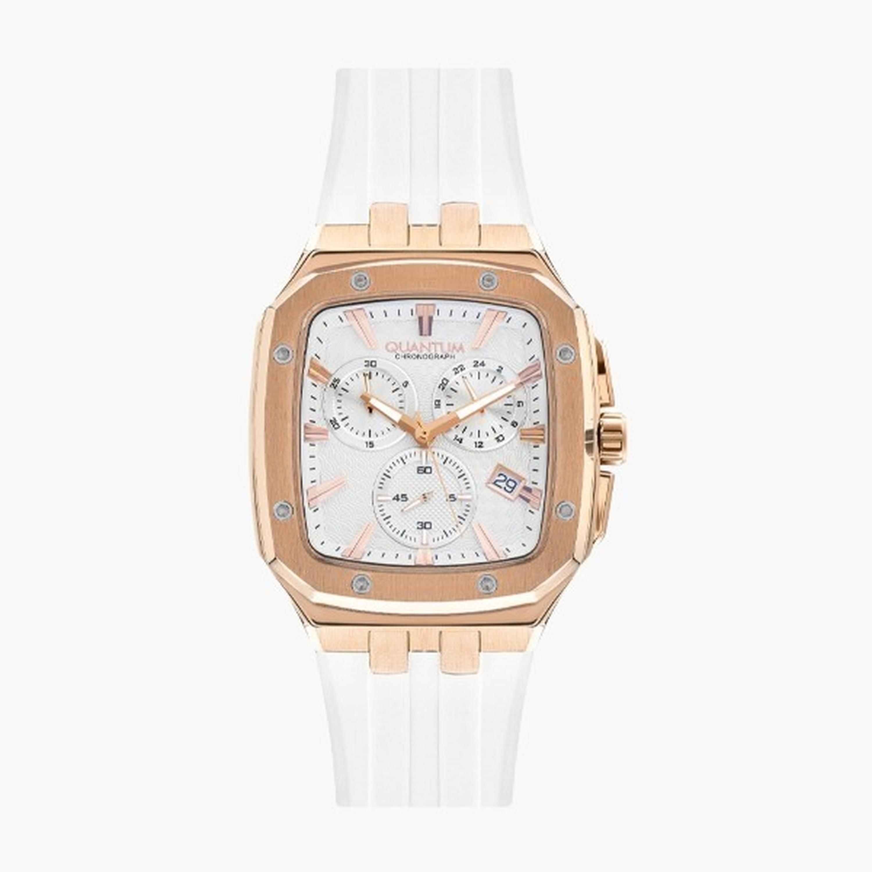 كوانتوم- ساعة رجالية 44 مم كرونوغراف سوار سيليكون لون فضي-men-watchesandjewellery-watches-image-8