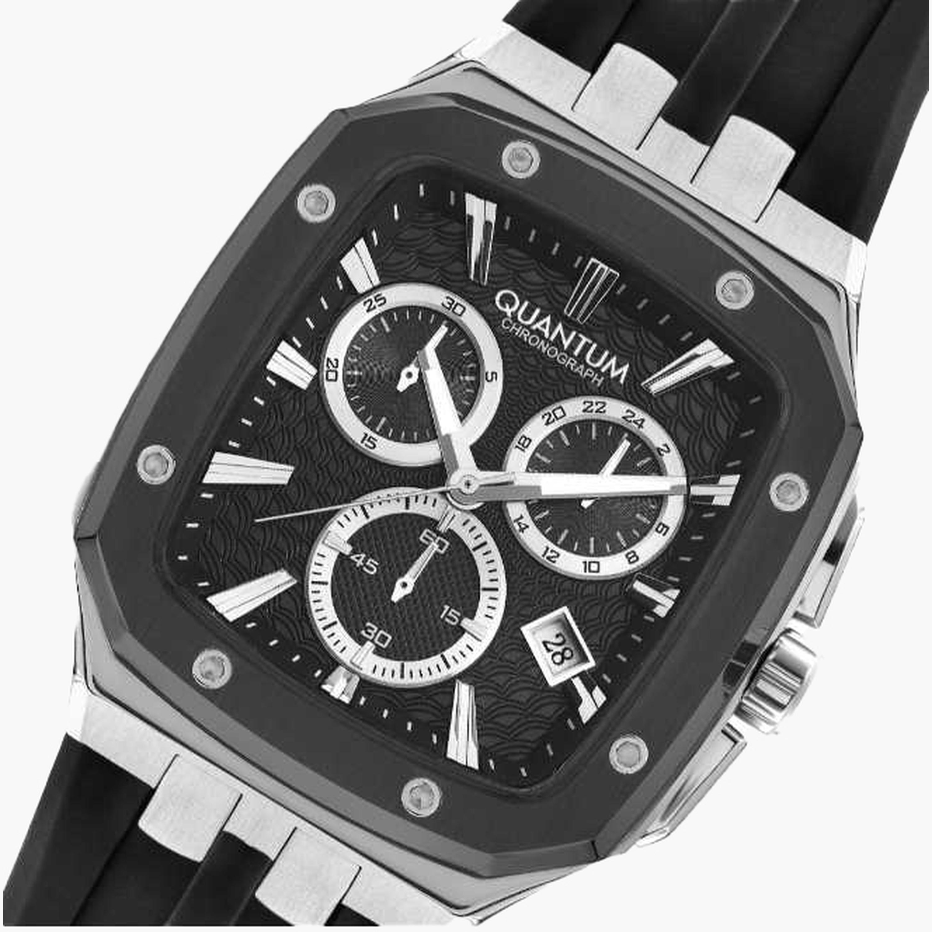 Quantum Men's 44MM Black Chronograph Silicone Strap Watch | HNG1033.351-men-watchesandjewellery-watches-image-5
