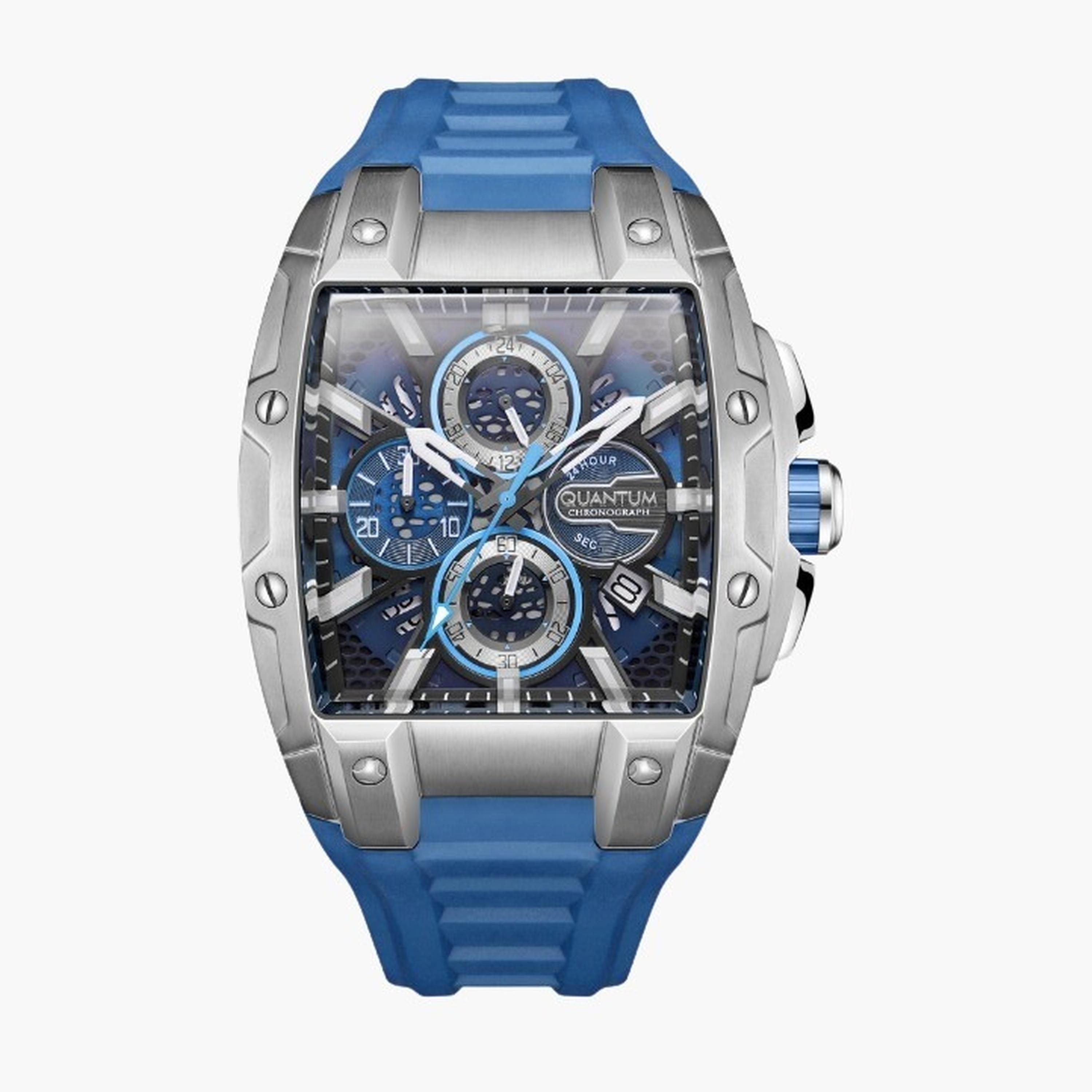 كوانتوم- ساعة رجالية 43 مم كرونوغراف سوار سيليكون لون أسود-men-watchesandjewellery-watches-image-1