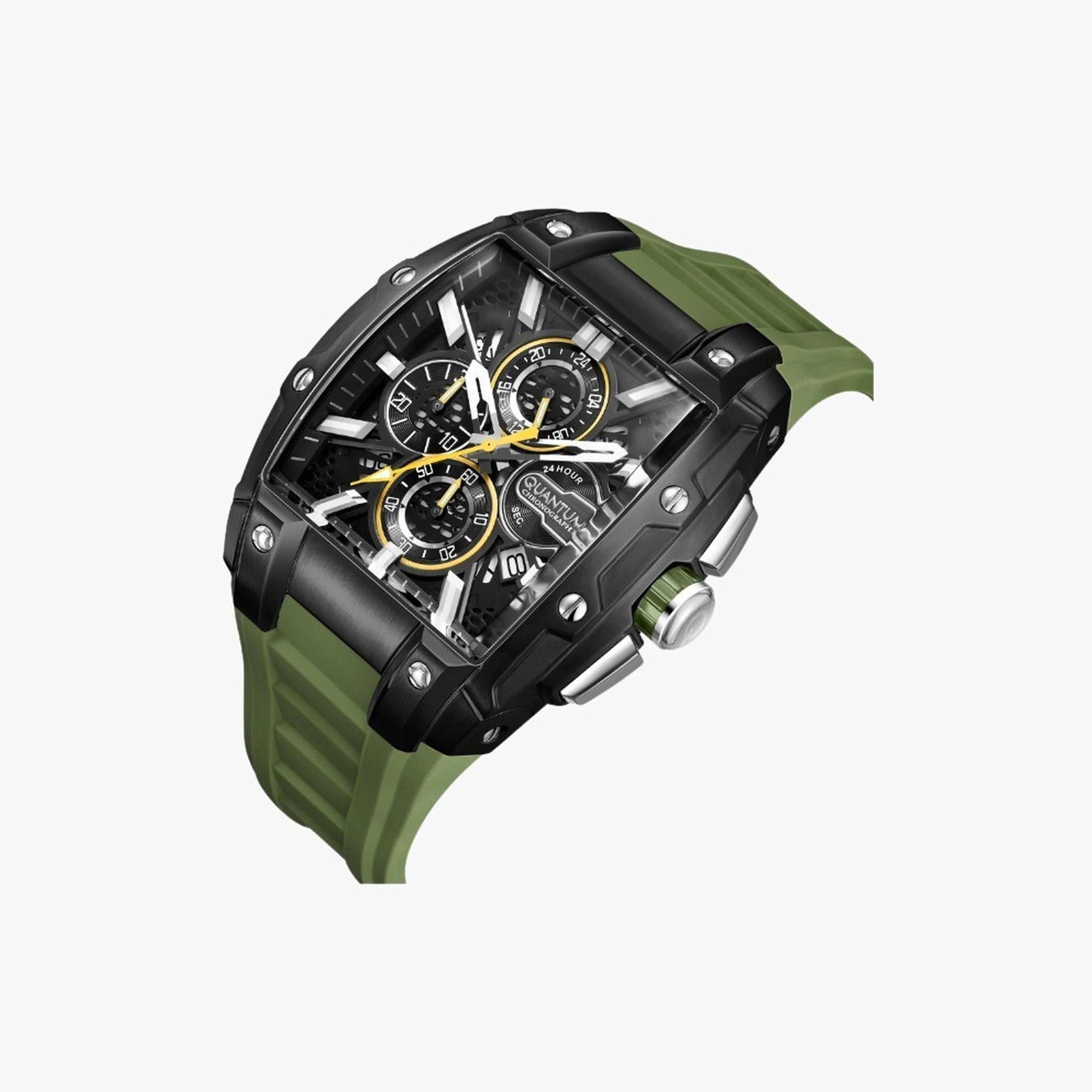 Quantum Men's 43MM Green Chronograph Silicone Strap Watch | HNG1161.655-men-watchesandjewellery-watches-image-2