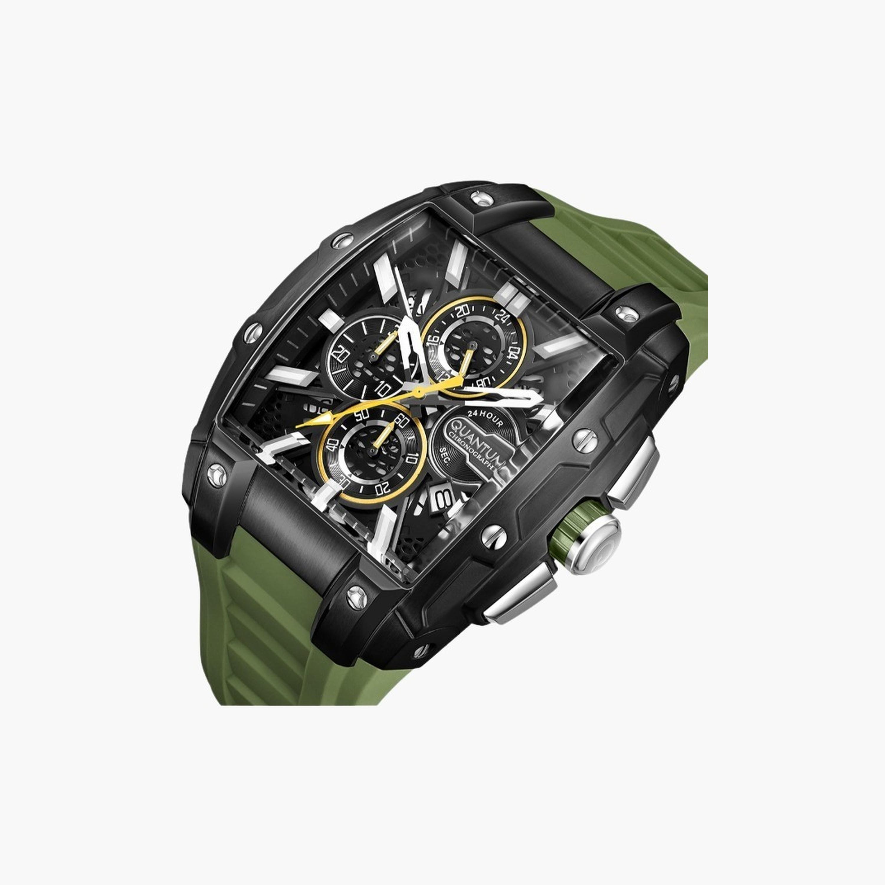 Quantum Men's 43MM Green Chronograph Silicone Strap Watch | HNG1161.655-men-watchesandjewellery-watches-image-5