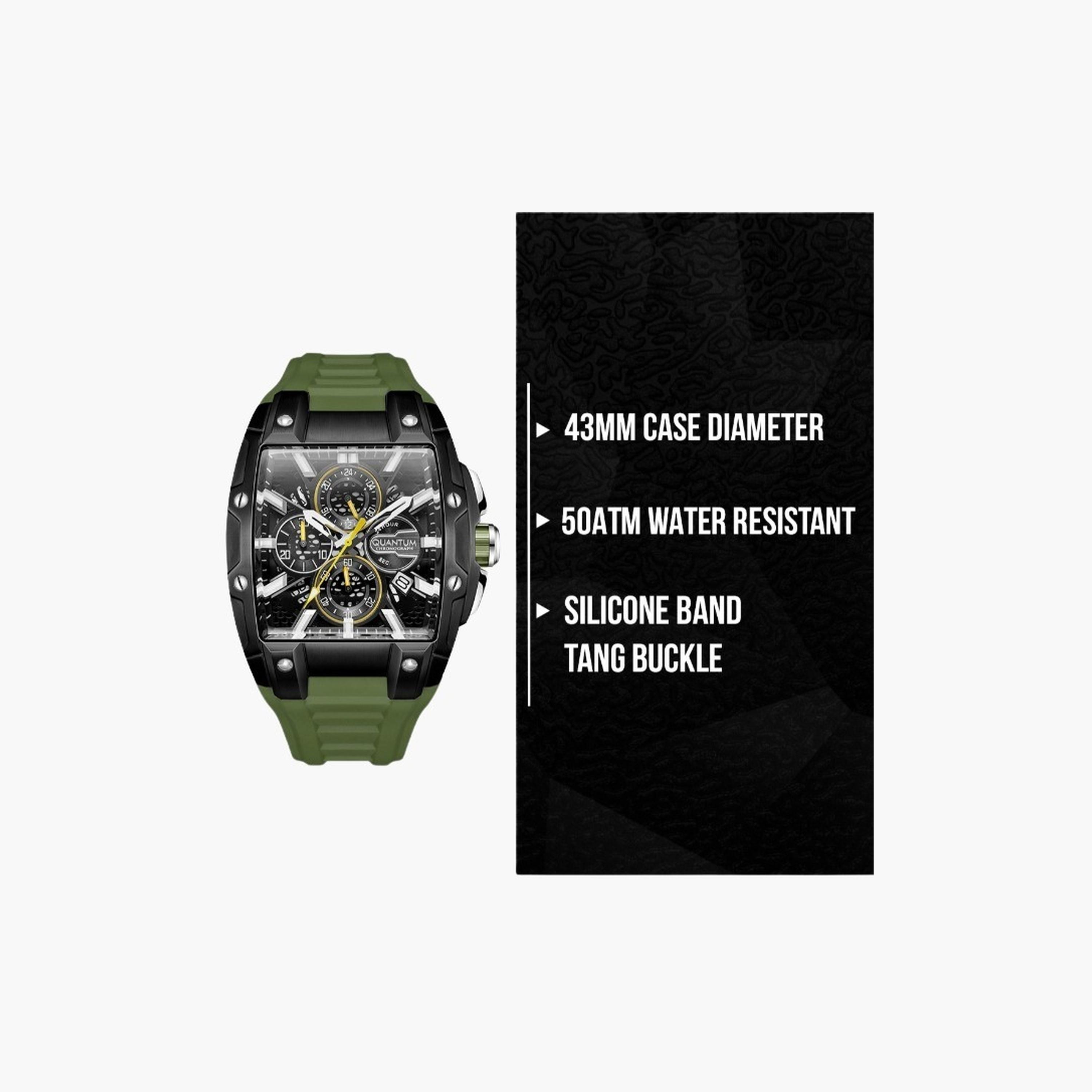 Quantum Men's 43MM Green Chronograph Silicone Strap Watch | HNG1161.655-men-watchesandjewellery-watches-image-9