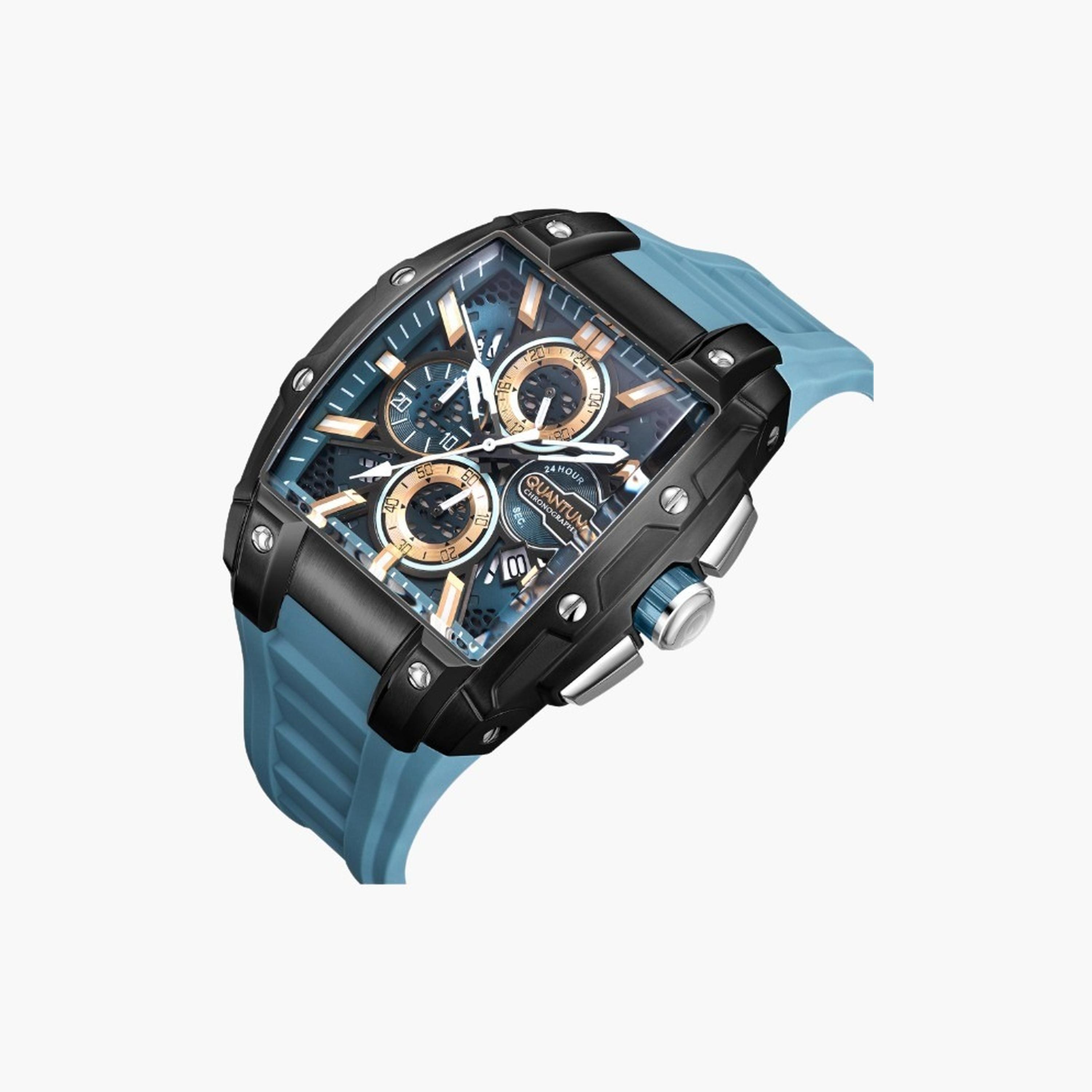 كوانتوم- ساعة رجالية 43 مم كرونوغراف سوار سيليكون لون أسود-men-watchesandjewellery-watches-image-2