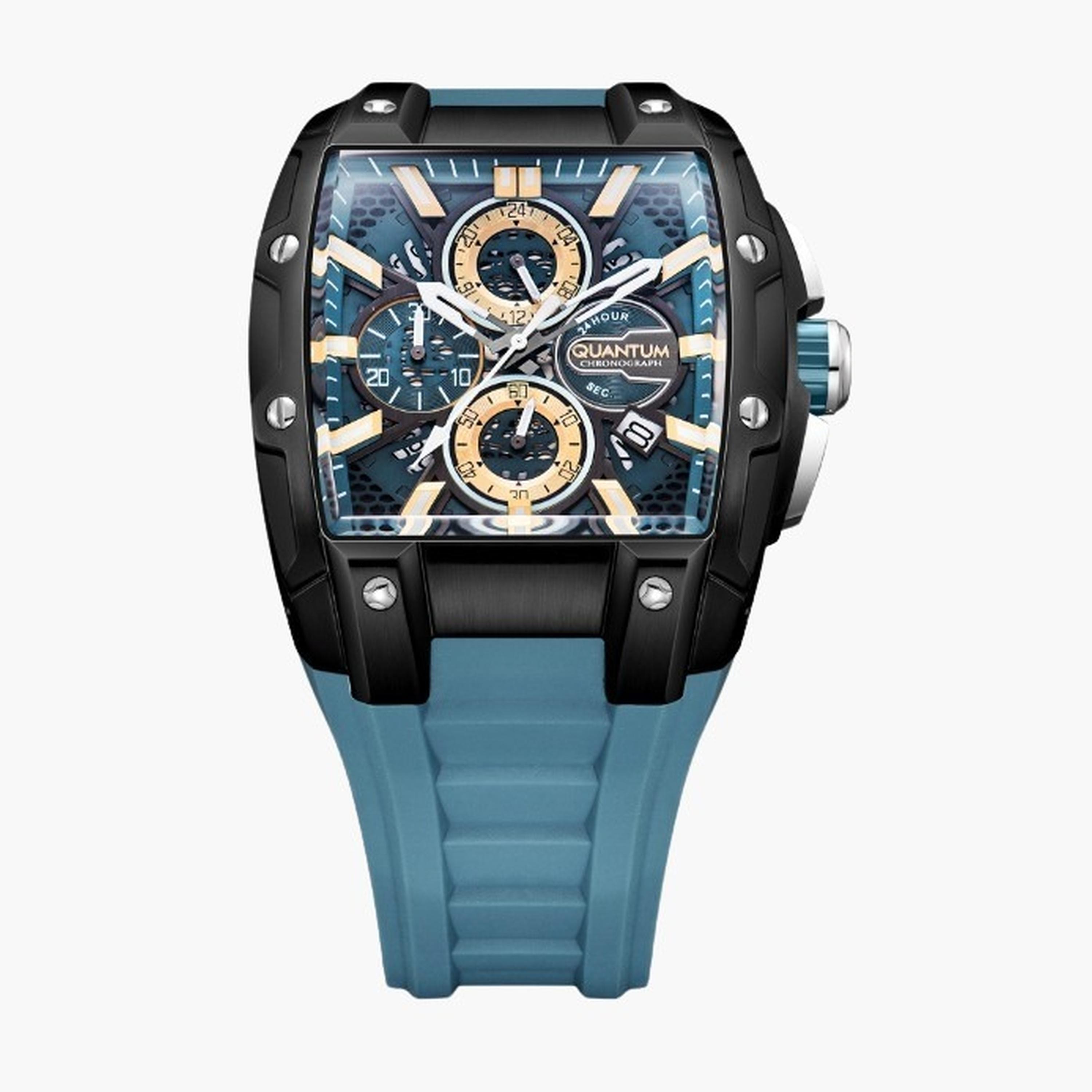 كوانتوم- ساعة رجالية 43 مم كرونوغراف سوار سيليكون لون أسود-men-watchesandjewellery-watches-image-3