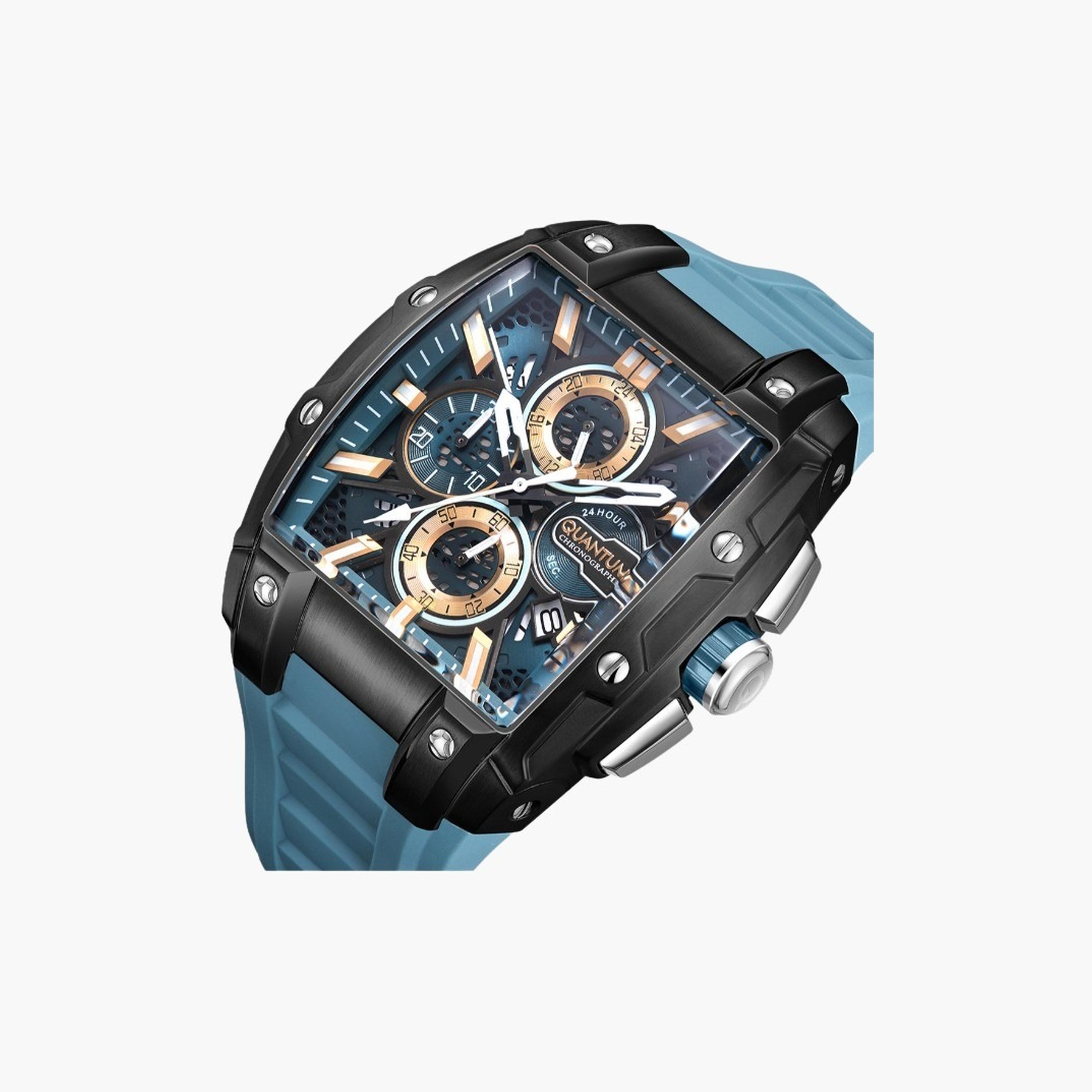 كوانتوم- ساعة رجالية 43 مم كرونوغراف سوار سيليكون لون أسود-men-watchesandjewellery-watches-image-5