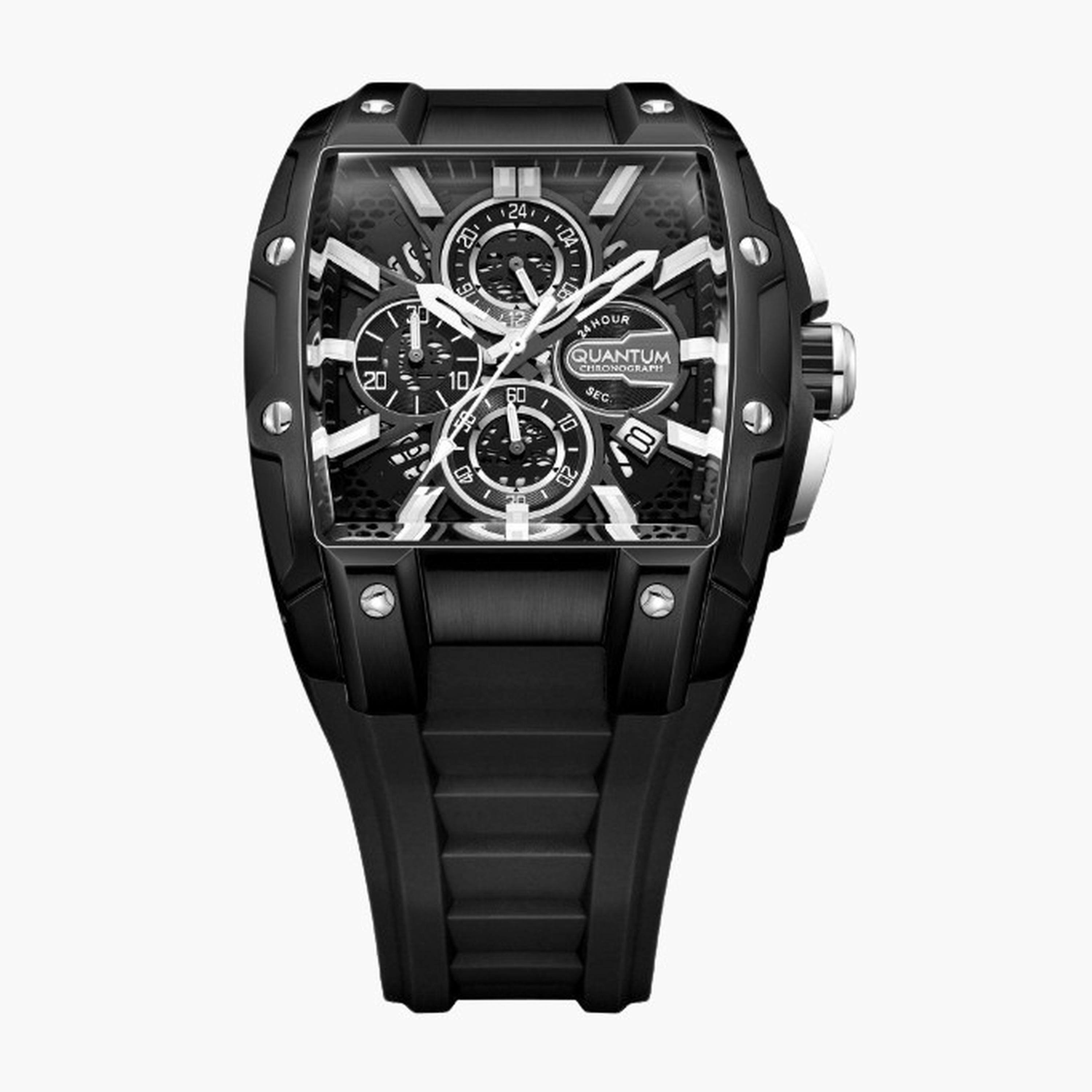 كوانتوم- ساعة رجالية 43 مم كرونوغراف سوار سيليكون لون أسود-men-watchesandjewellery-watches-image-3