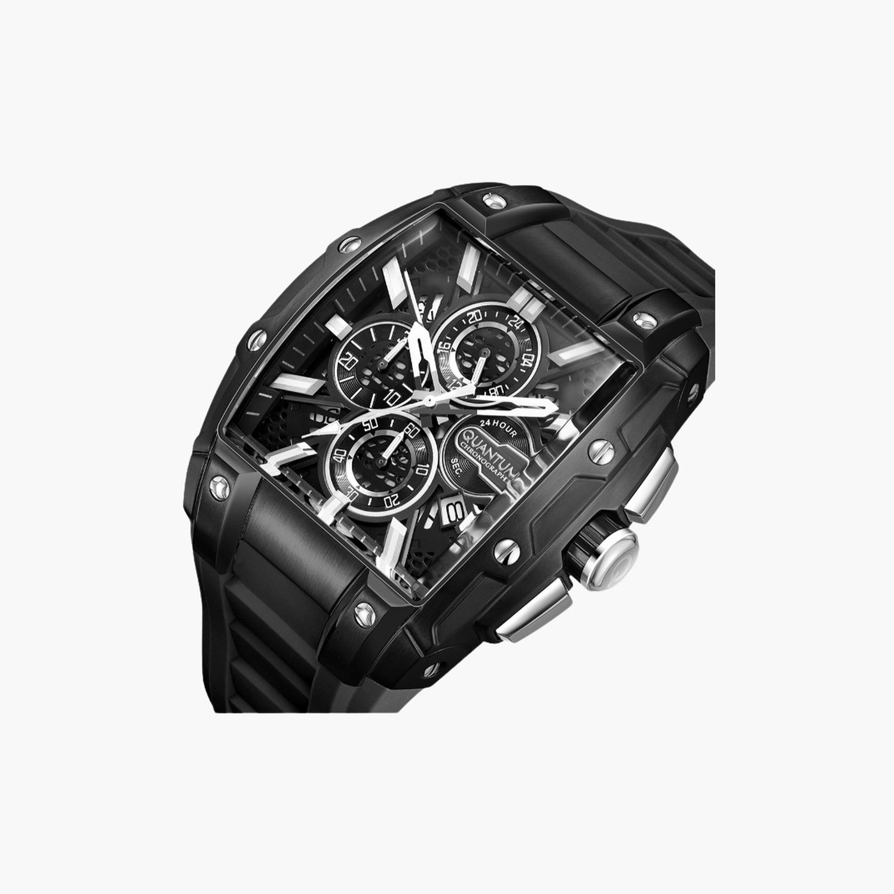 كوانتوم- ساعة رجالية 43 مم كرونوغراف سوار سيليكون لون أسود-men-watchesandjewellery-watches-image-5