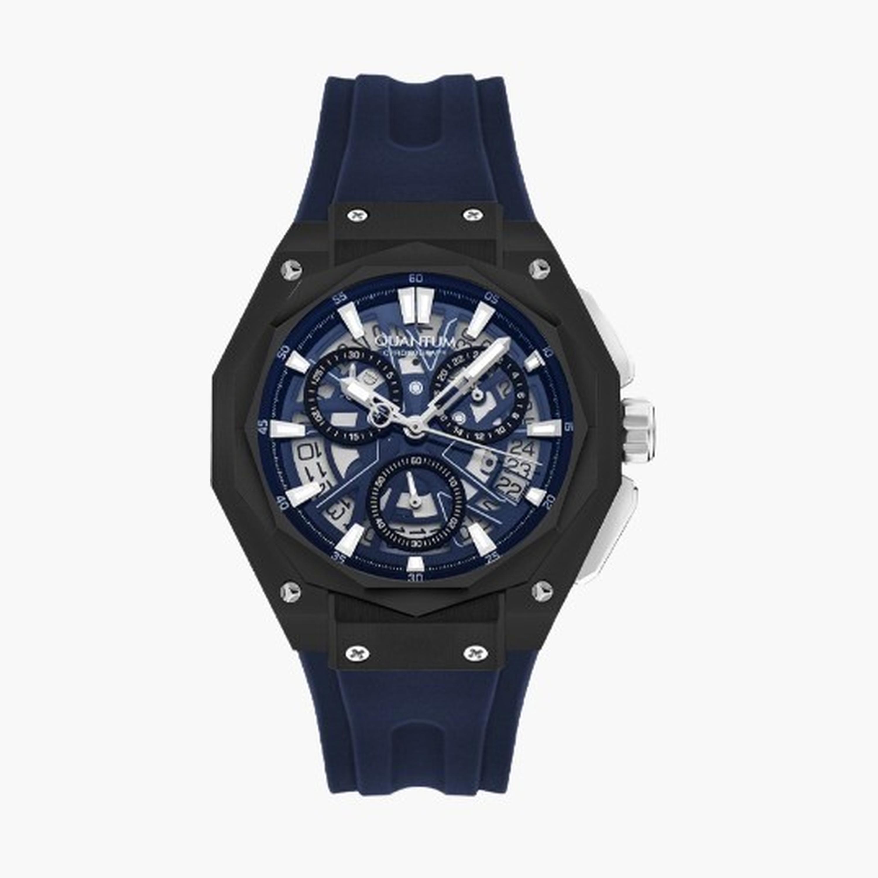 كوانتوم- ساعة رجالية 47 مم كرونوغراف سوار سيليكون لون أزرق-men-watchesandjewellery-watches-image-6