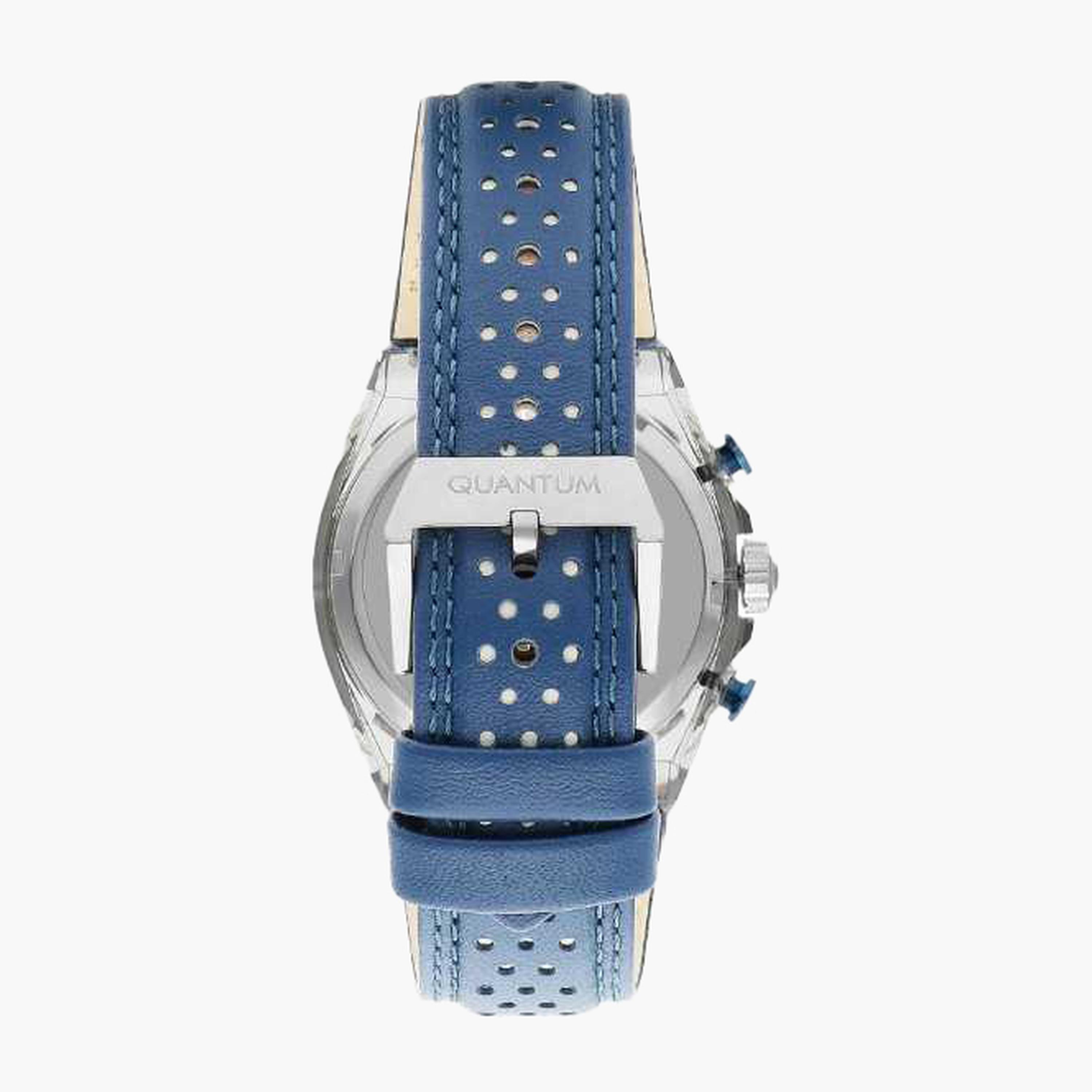 كوانتوم- ساعة رجالية 43 مم كرونوغراف سوار جلدي لون رمادي-men-watchesandjewellery-watches-image-3