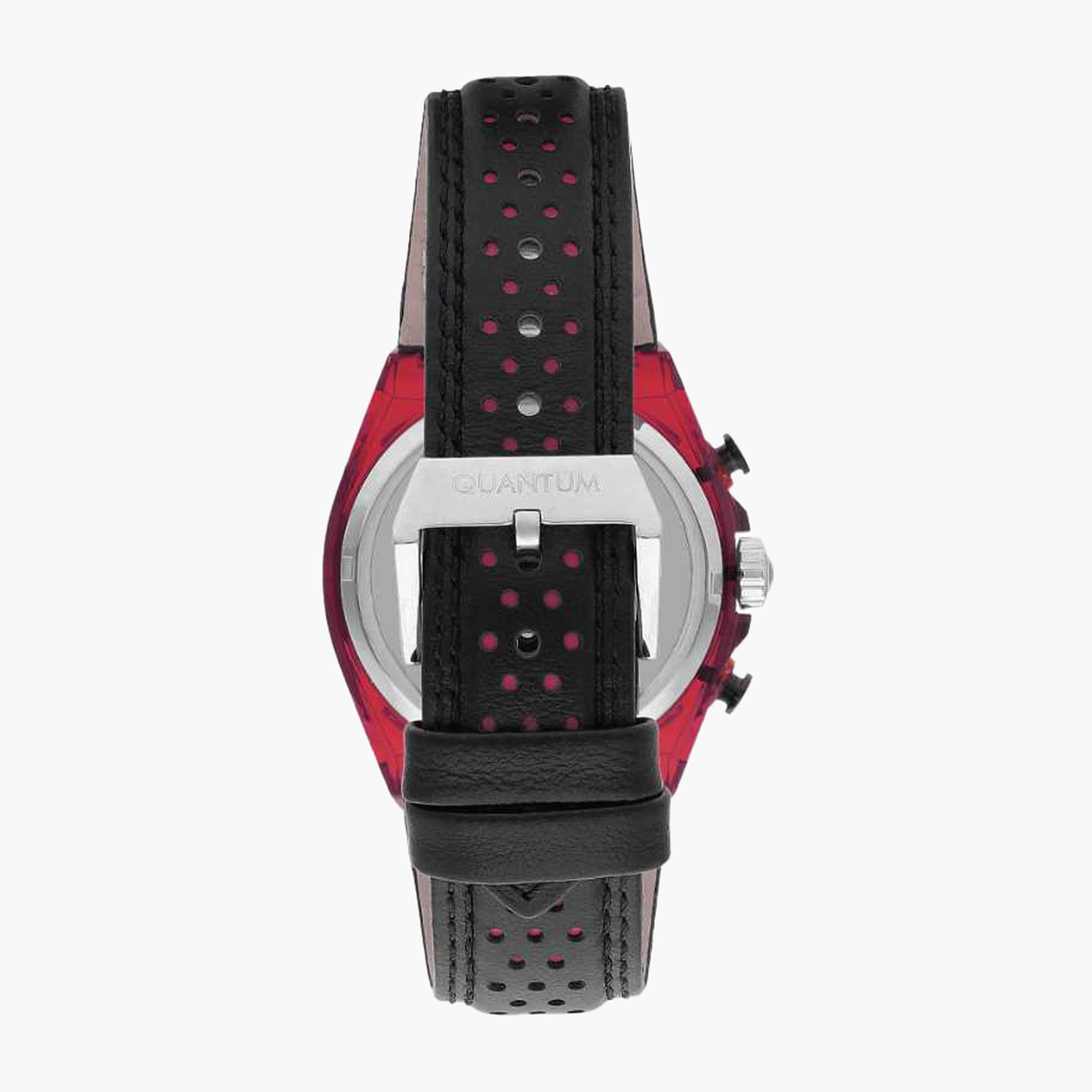 كوانتوم- ساعة رجالية 43 مم كرونوغراف سوار جلدي لون أسود-men-watchesandjewellery-watches-image-3