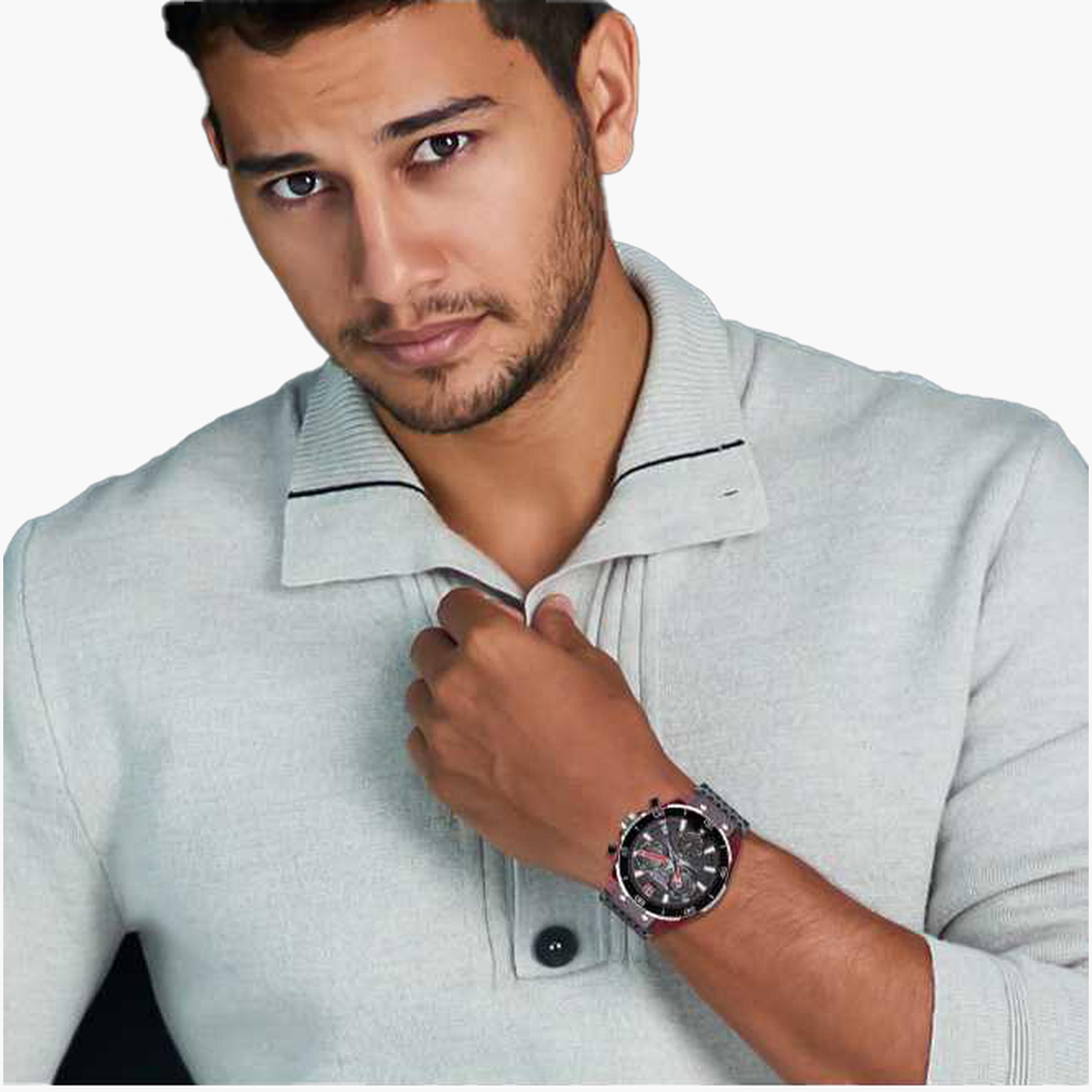 كوانتوم- ساعة رجالية 43 مم كرونوغراف سوار جلدي لون أسود-men-watchesandjewellery-watches-image-4