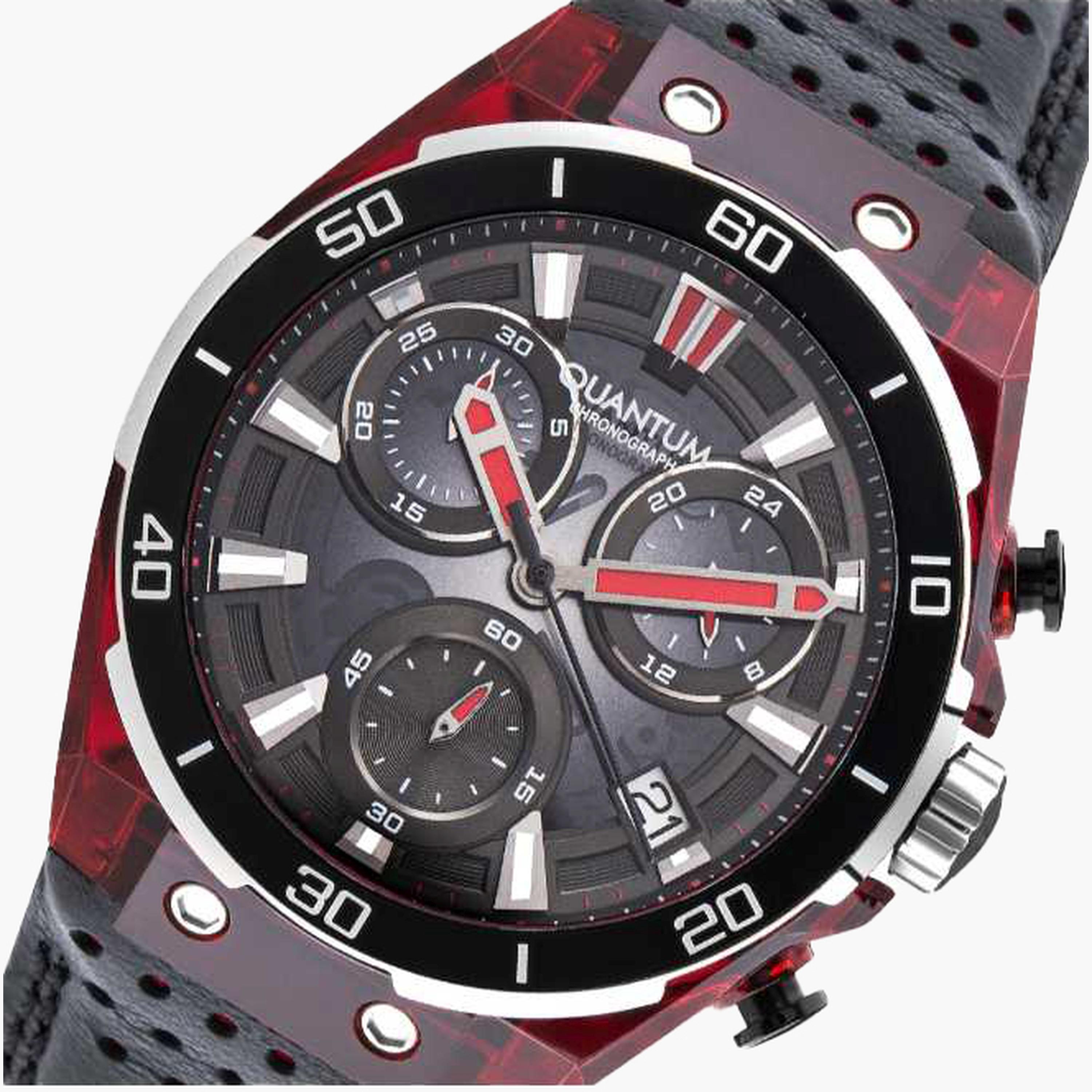 كوانتوم- ساعة رجالية 43 مم كرونوغراف سوار جلدي لون أسود-men-watchesandjewellery-watches-image-5