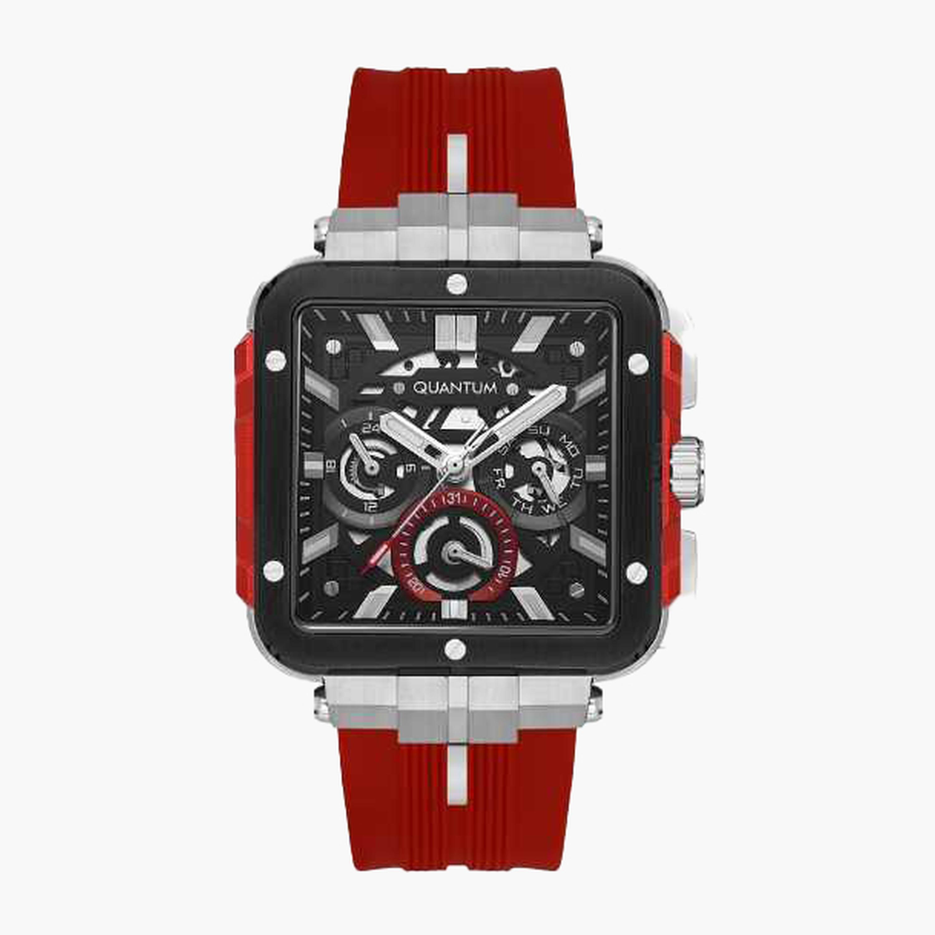 كوانتوم- ساعة رجالية 45 مم كرونوغراف سوار سيليكون لون أسود-men-watchesandjewellery-watches-image-1