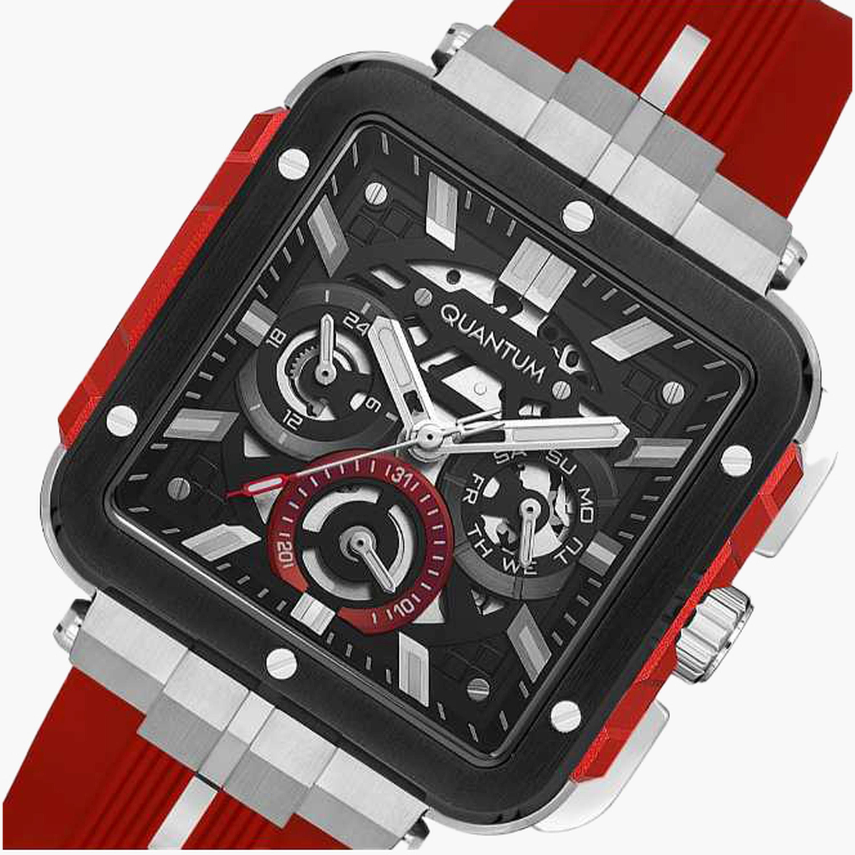 كوانتوم- ساعة رجالية 45 مم كرونوغراف سوار سيليكون لون أسود-men-watchesandjewellery-watches-image-5