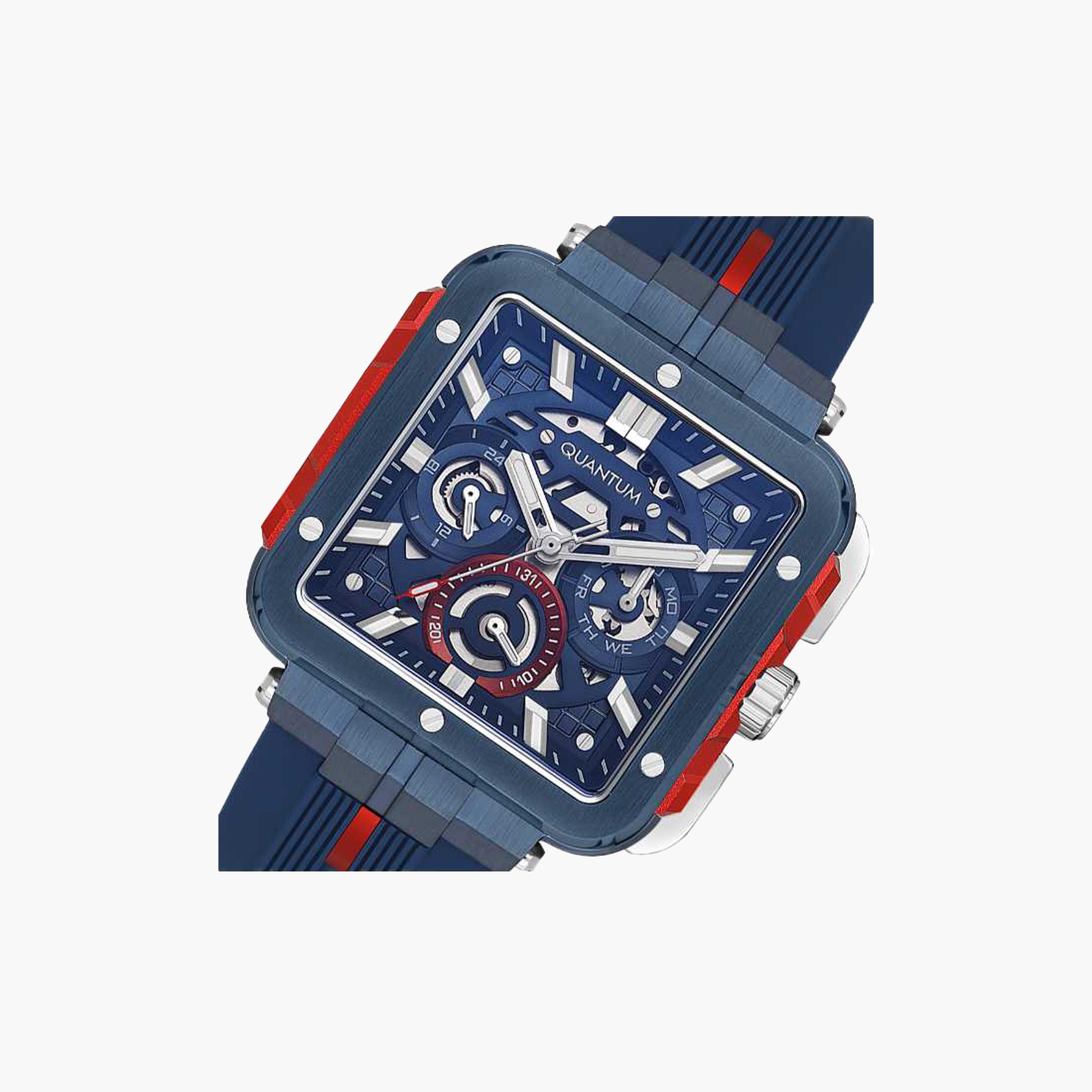 كوانتوم- ساعة رجالية 45 مم كرونوغراف سوار سيليكون لون أزرق-men-watchesandjewellery-watches-image-5