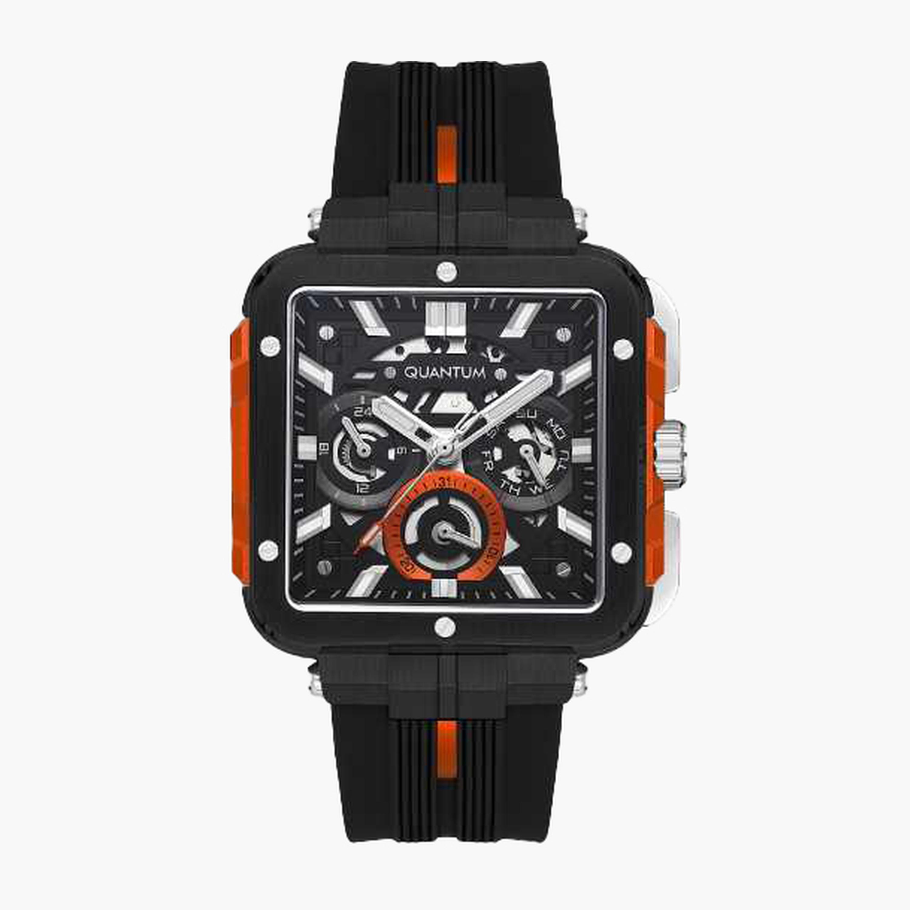 Quantum Men's 45MM Black Chronograph Silicone Strap Watch | PWG1102.651-men-watchesandjewellery-watches-image-1