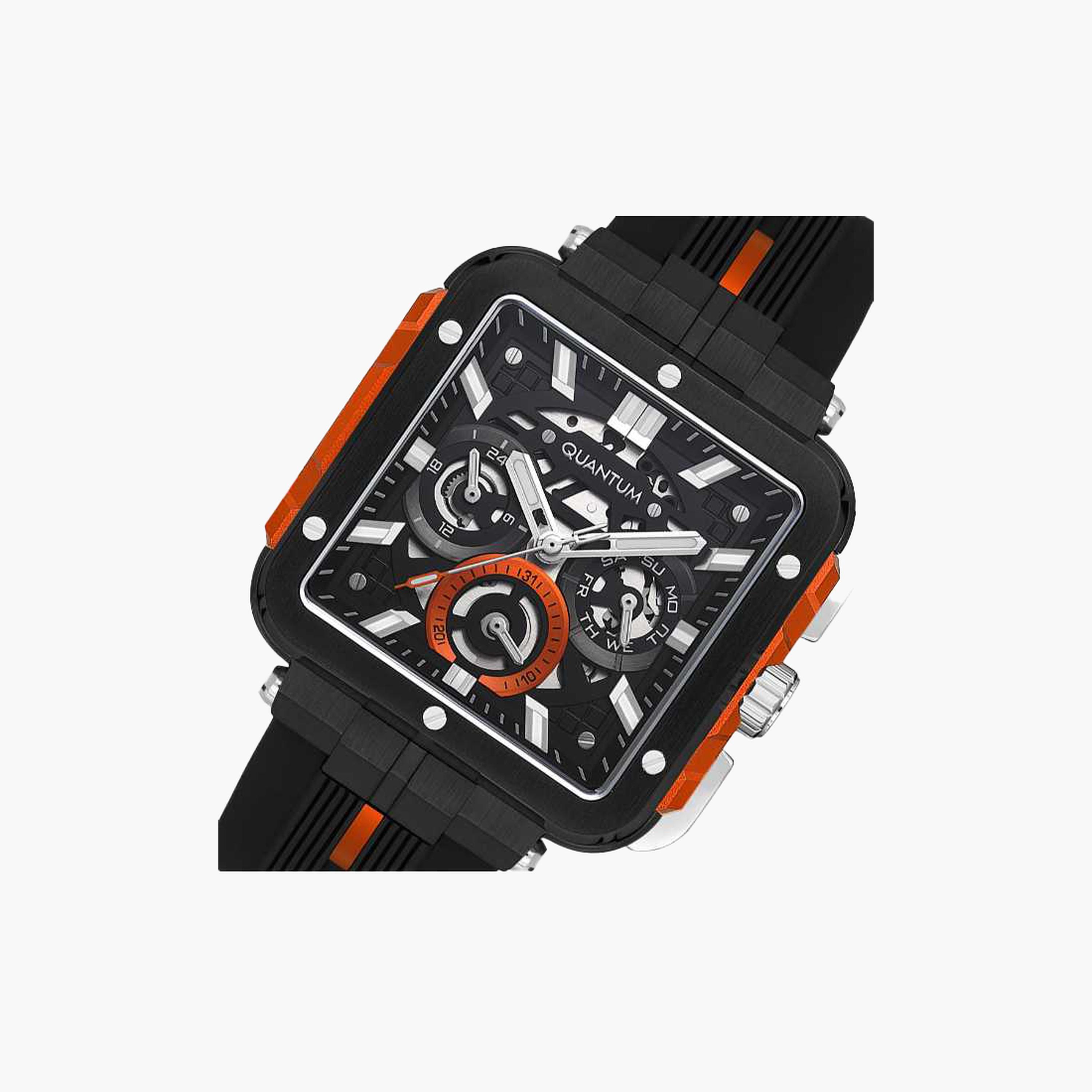 Quantum Men's 45MM Black Chronograph Silicone Strap Watch | PWG1102.651-men-watchesandjewellery-watches-image-5