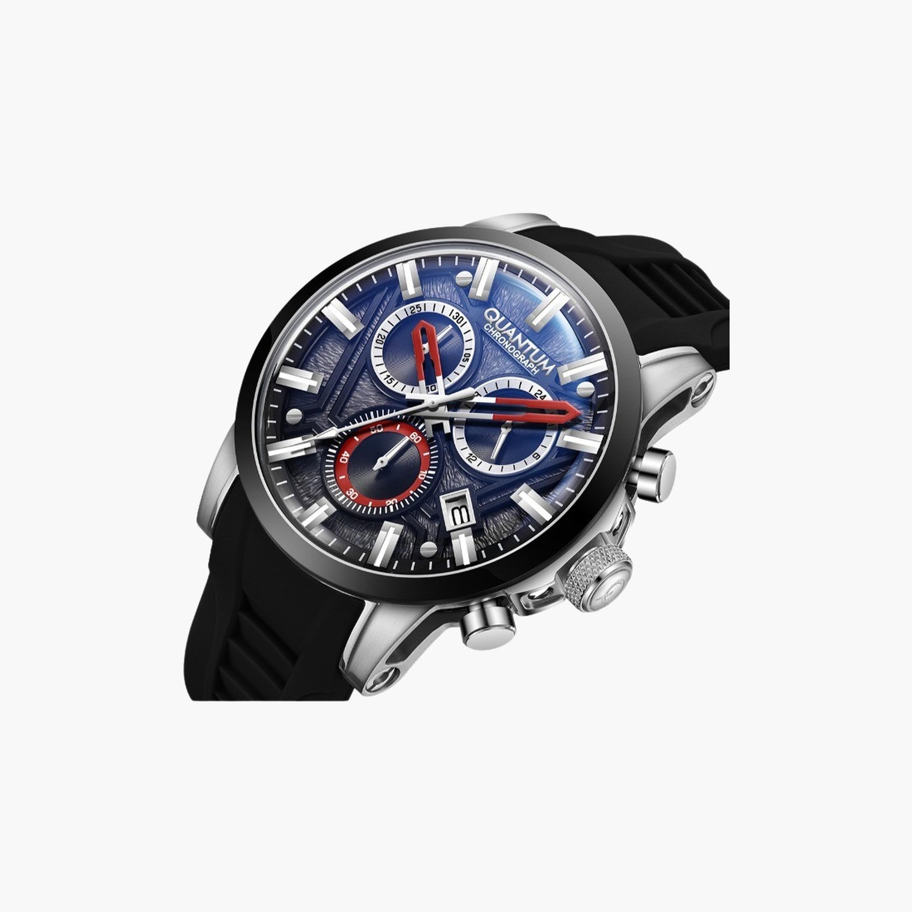 كوانتوم- ساعة رجالية 45 مم كرونوغراف سوار سيليكون لون أسود-men-watchesandjewellery-watches-image-5