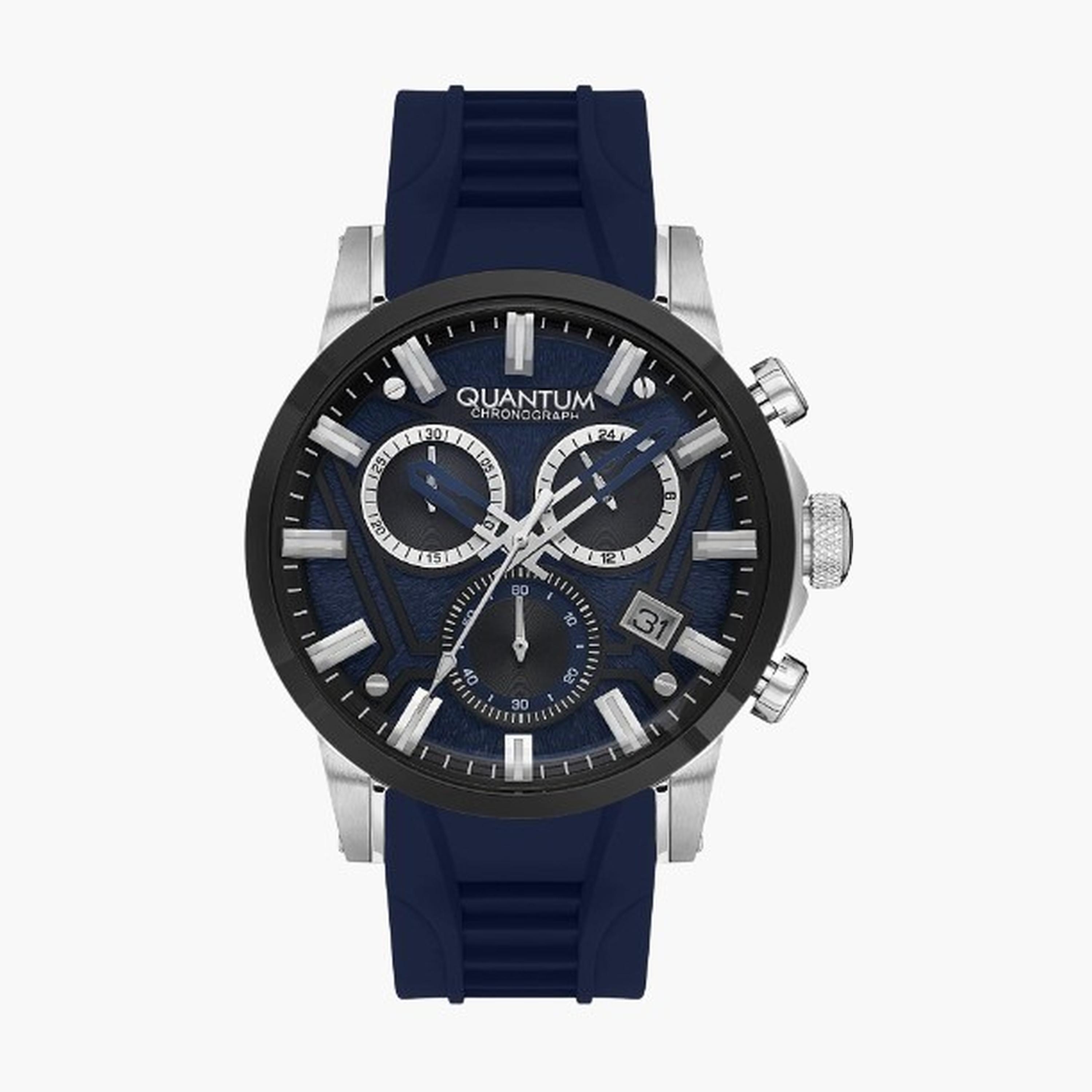 Quantum Men's 45MM Blue Chronograph Silicone Strap Watch | PWG1126.359-men-watchesandjewellery-watches-image-2