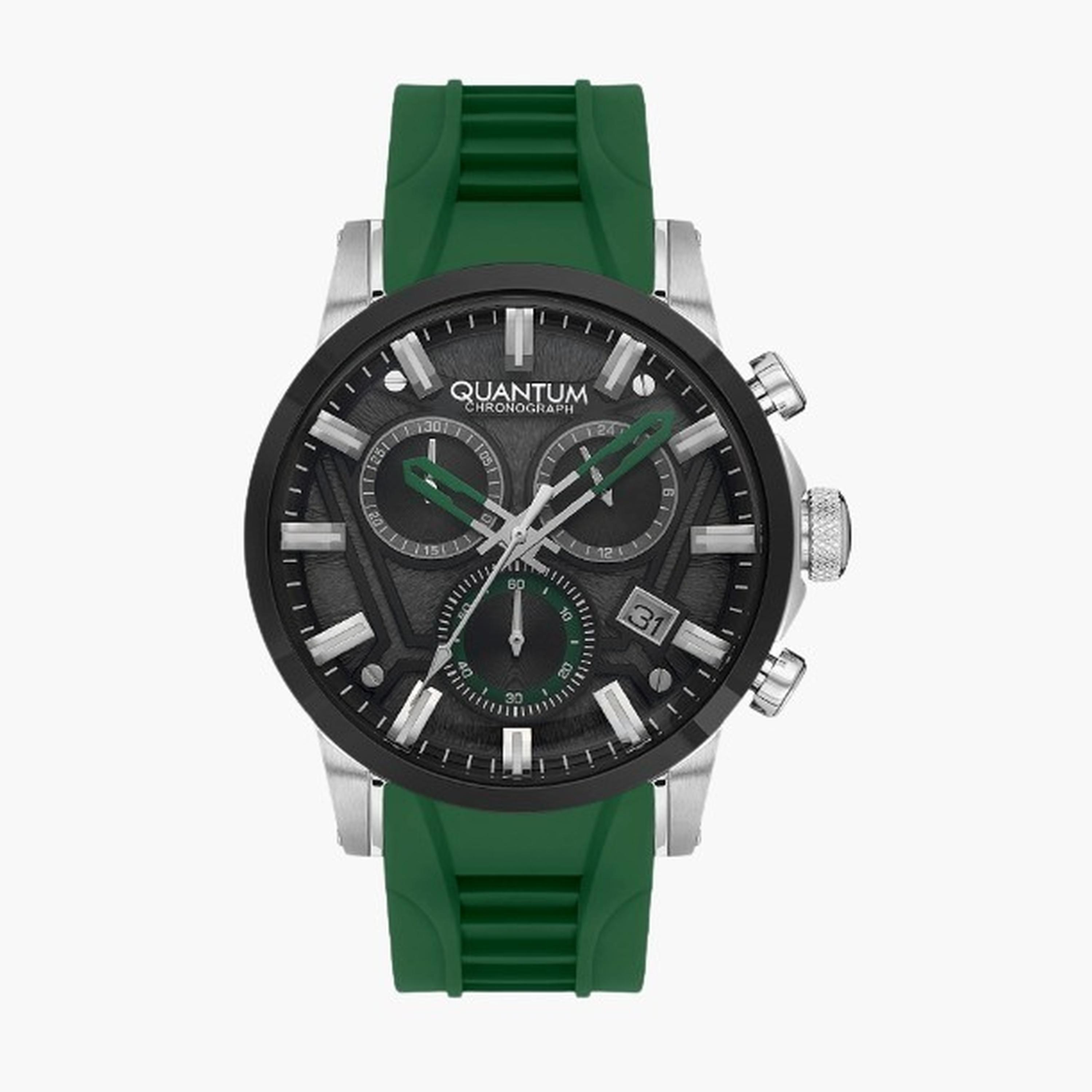 كوانتوم- ساعة رجالية 45 مم كرونوغراف سوار سيليكون لون بندقي-men-watchesandjewellery-watches-image-2