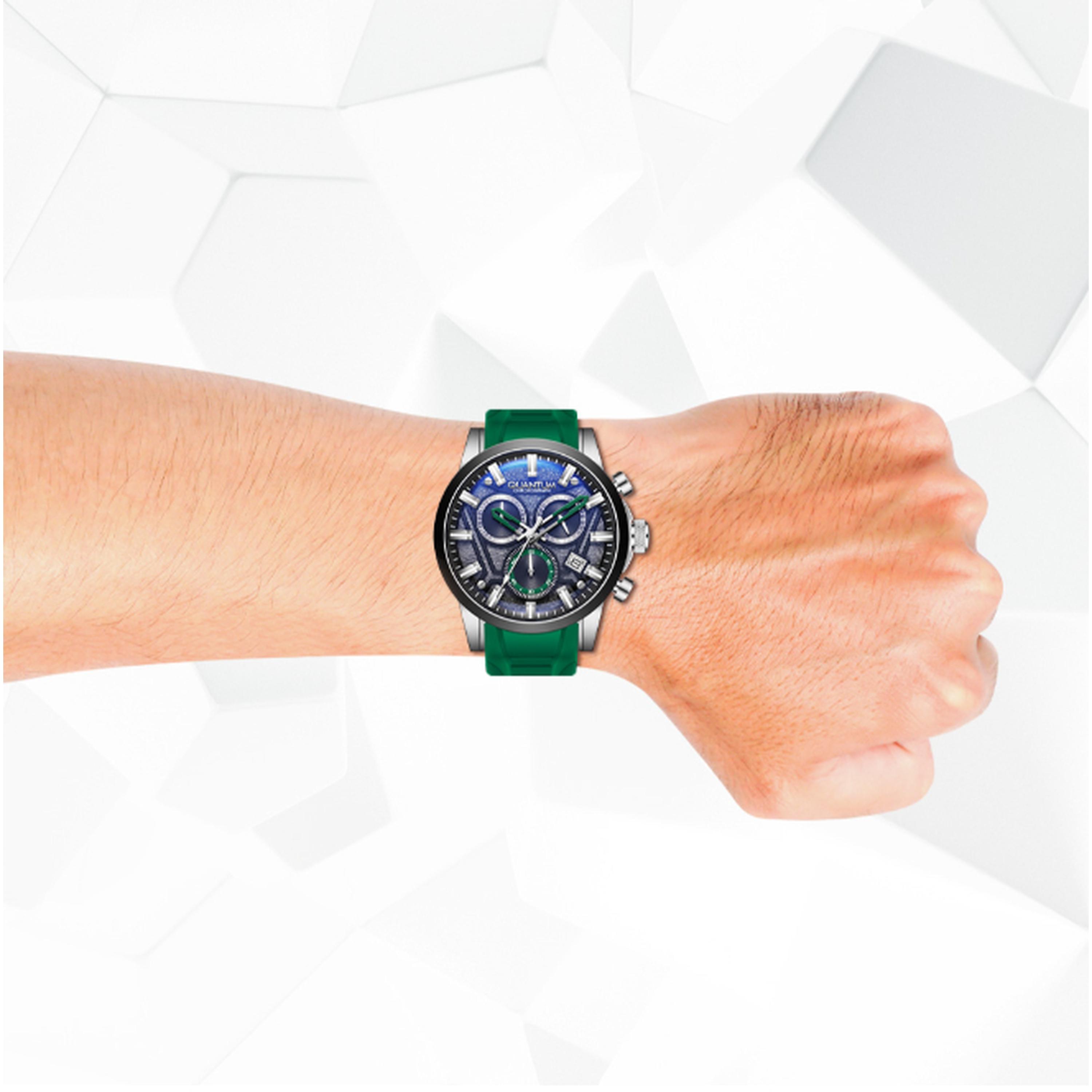 كوانتوم- ساعة رجالية 45 مم كرونوغراف سوار سيليكون لون بندقي-men-watchesandjewellery-watches-image-8