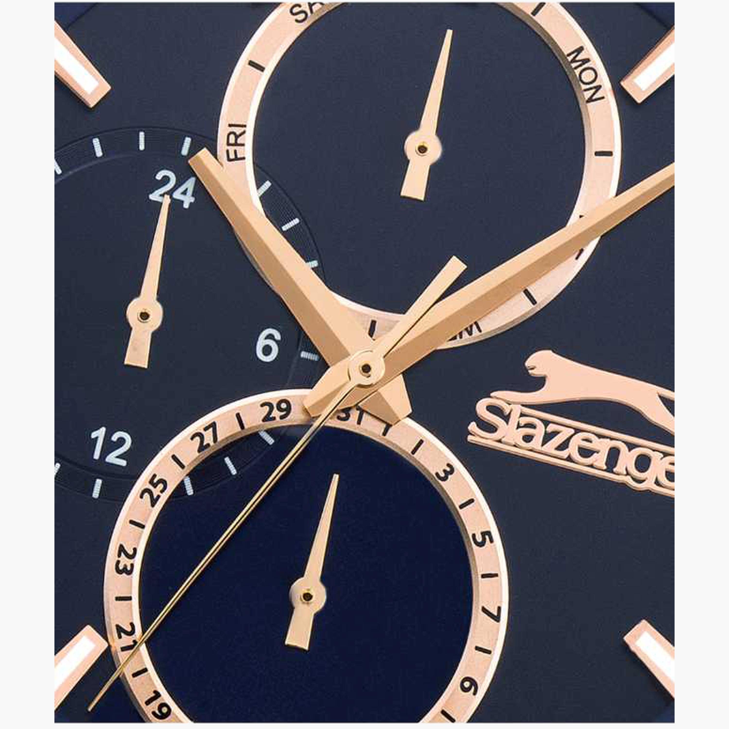 سلازنغر- ساعة رجالية 43 مم كرونوغراف سوار معدني لون أزرق-men-watchesandjewellery-watches-image-5
