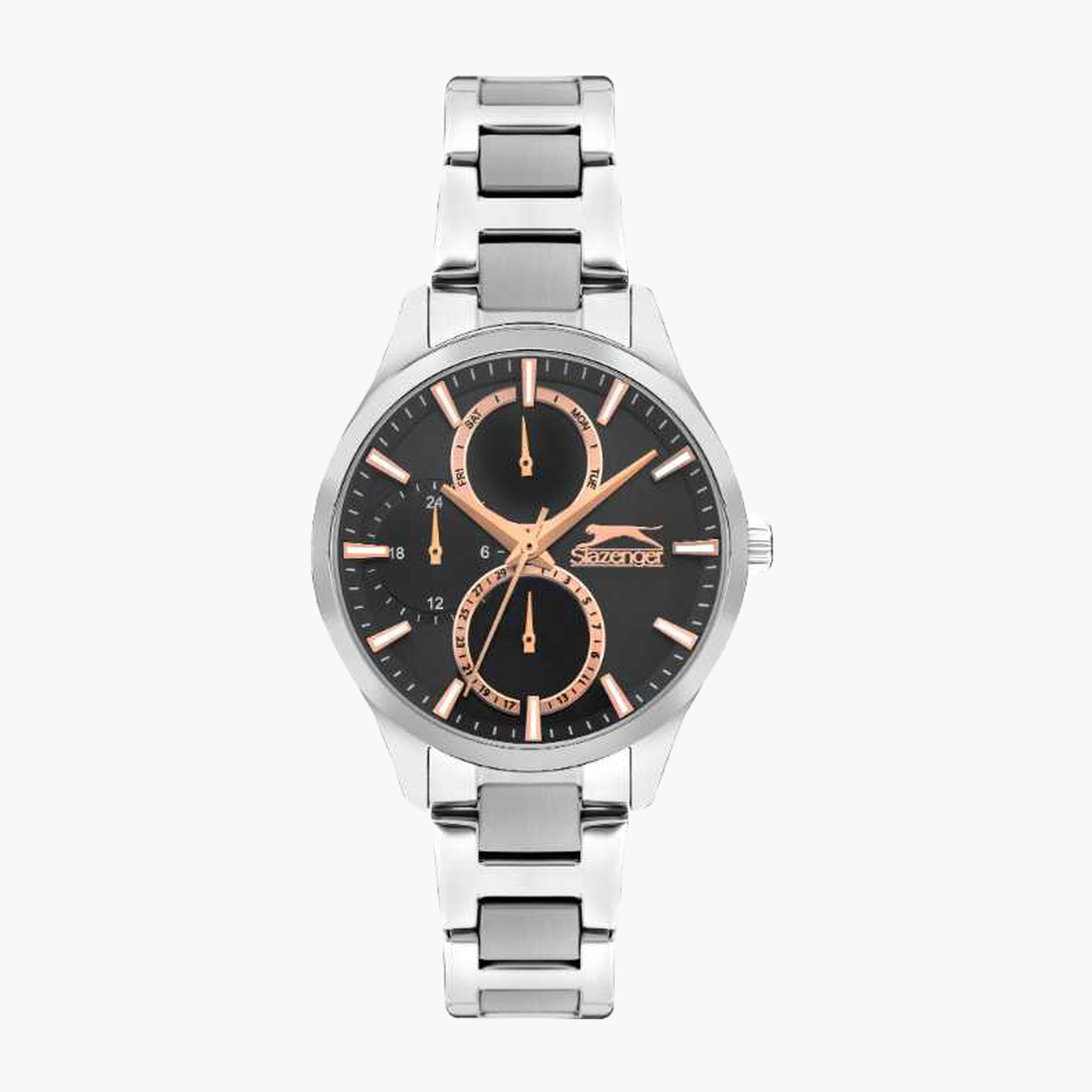 سلازنغر- ساعة نسائية 35 مم كرونوغراف سوار معدني لون أسود-women-watchesandjewellery-watches-image-1