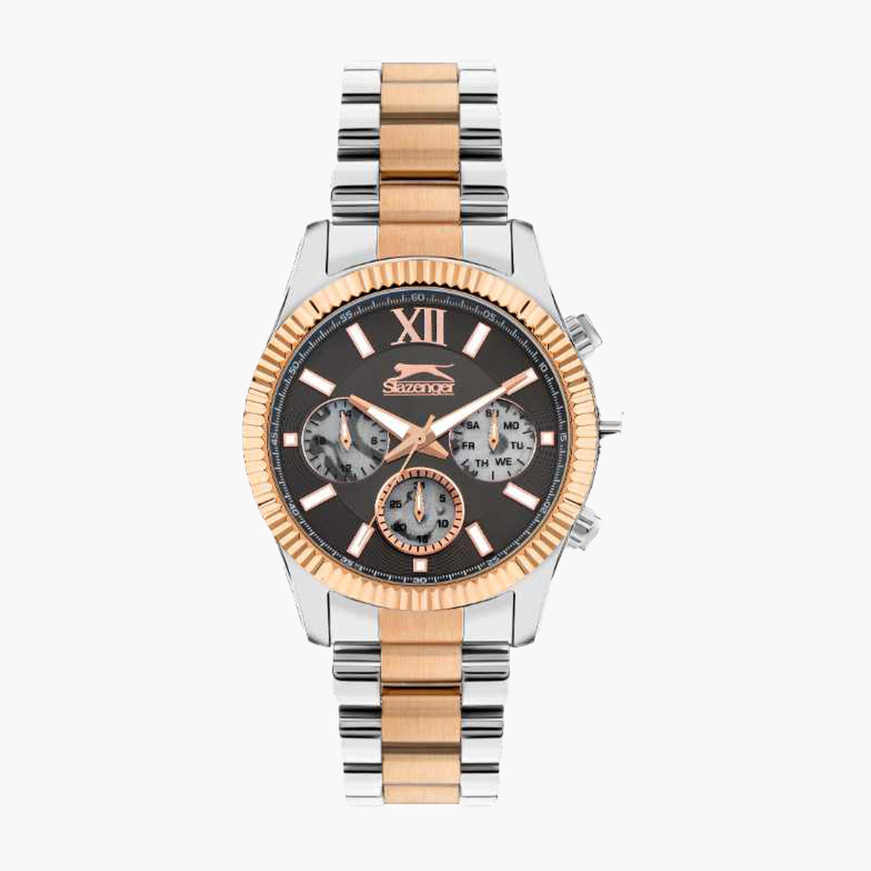 سلازنغر- ساعة رجالية 45 مم كرونوغراف سوار معدني لون رمادي-men-watchesandjewellery-watches-image-1
