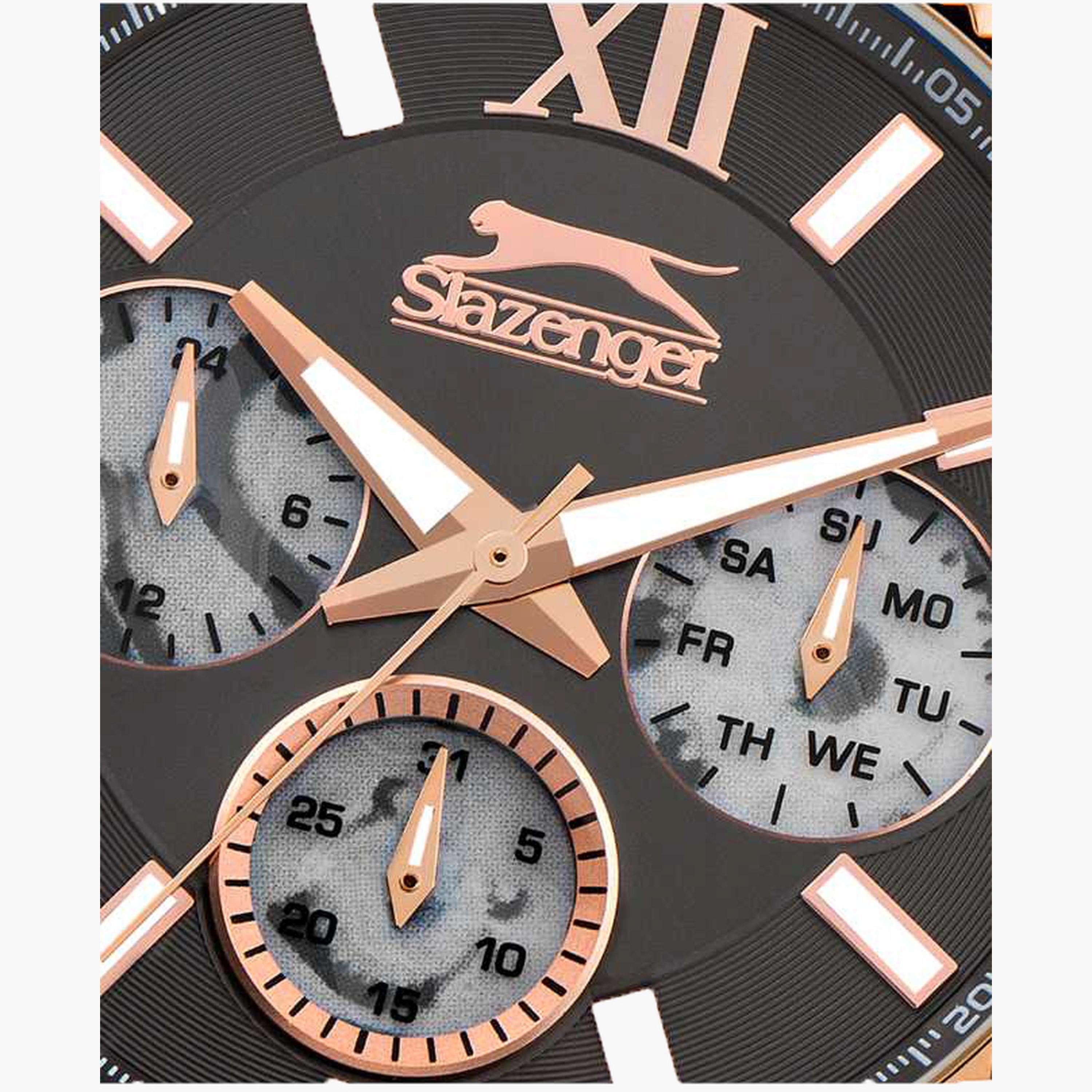سلازنغر- ساعة رجالية 45 مم كرونوغراف سوار معدني لون رمادي-men-watchesandjewellery-watches-image-5
