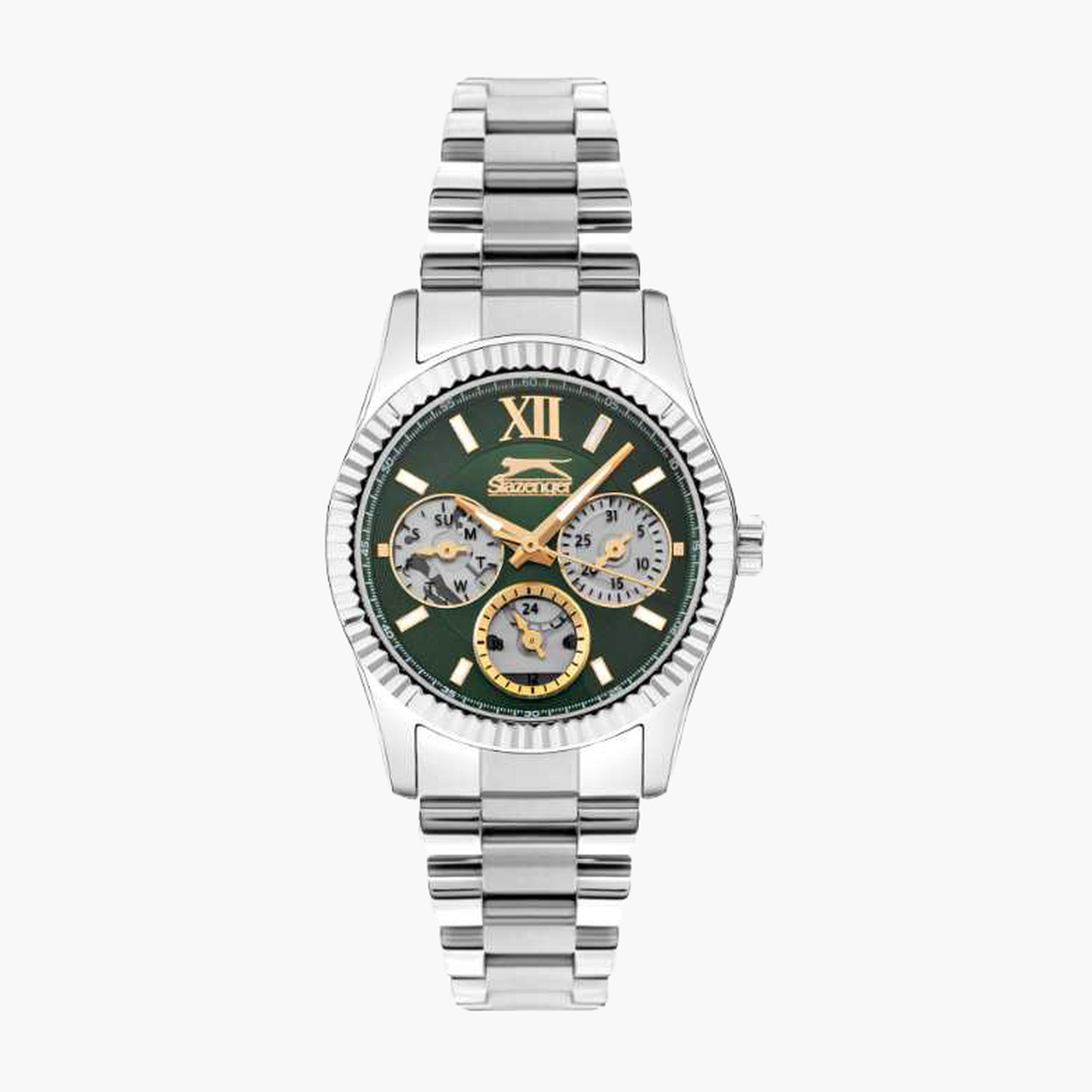 سلازنغر- ساعة نسائية 34 مم كرونوغراف سوار معدني لون أخضر-women-watchesandjewellery-watches-image-1