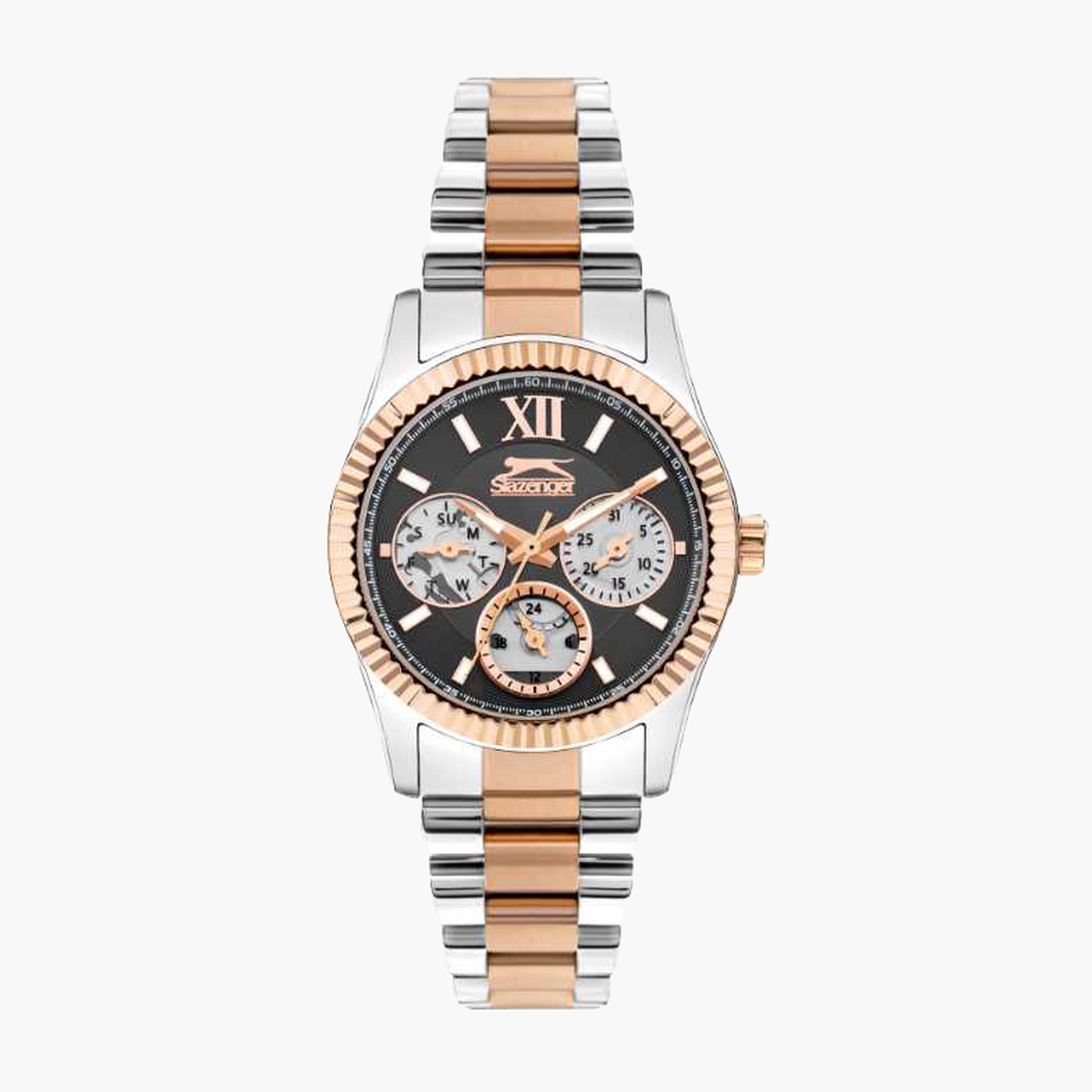 سلازنغر- ساعة نسائية 34 مم كرونوغراف سوار معدني لون رمادي-women-watchesandjewellery-watches-image-1
