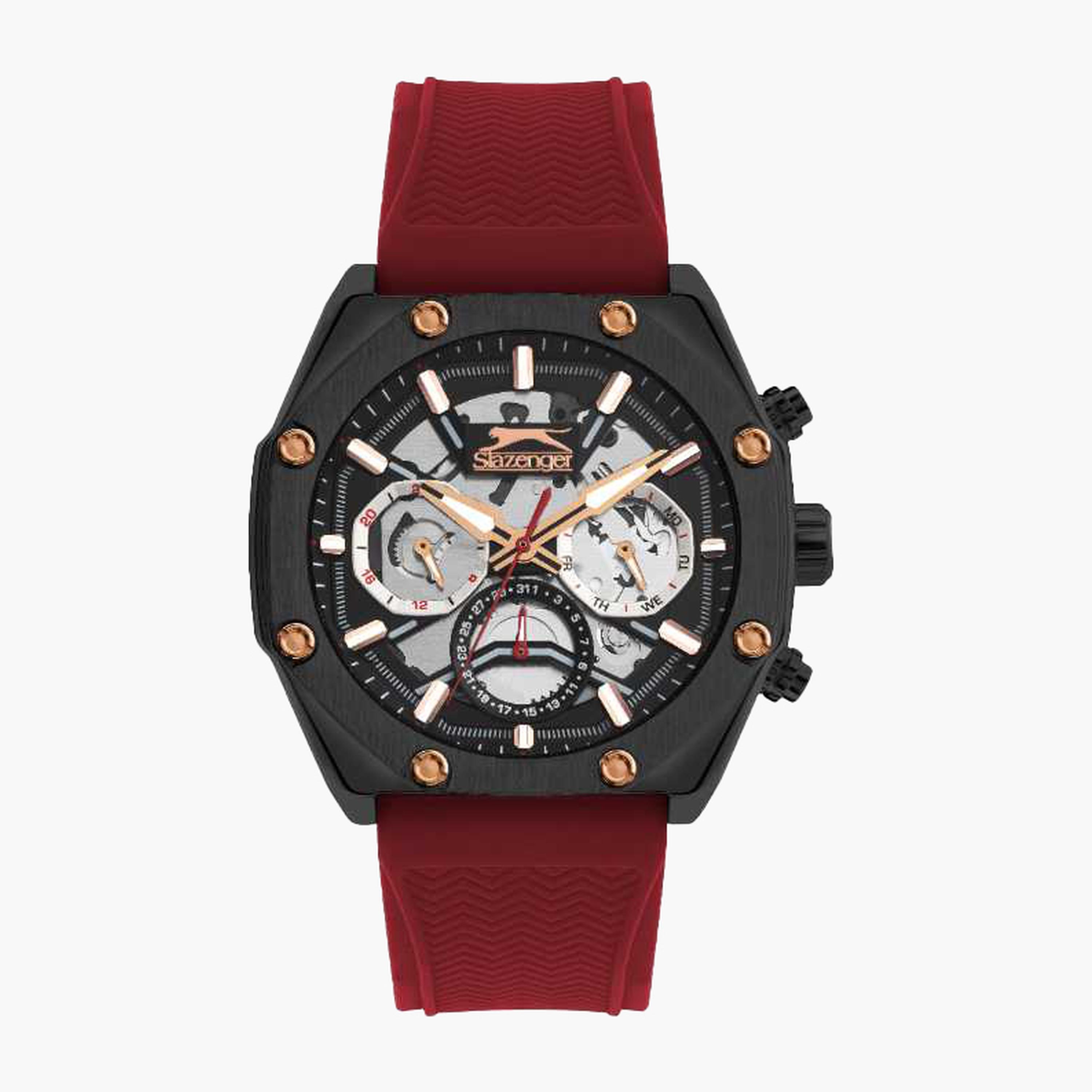 سلازنغر- ساعة رجالية 45 مم كرونوغراف سوار سيليكون لون أسود-men-watchesandjewellery-watches-image-1