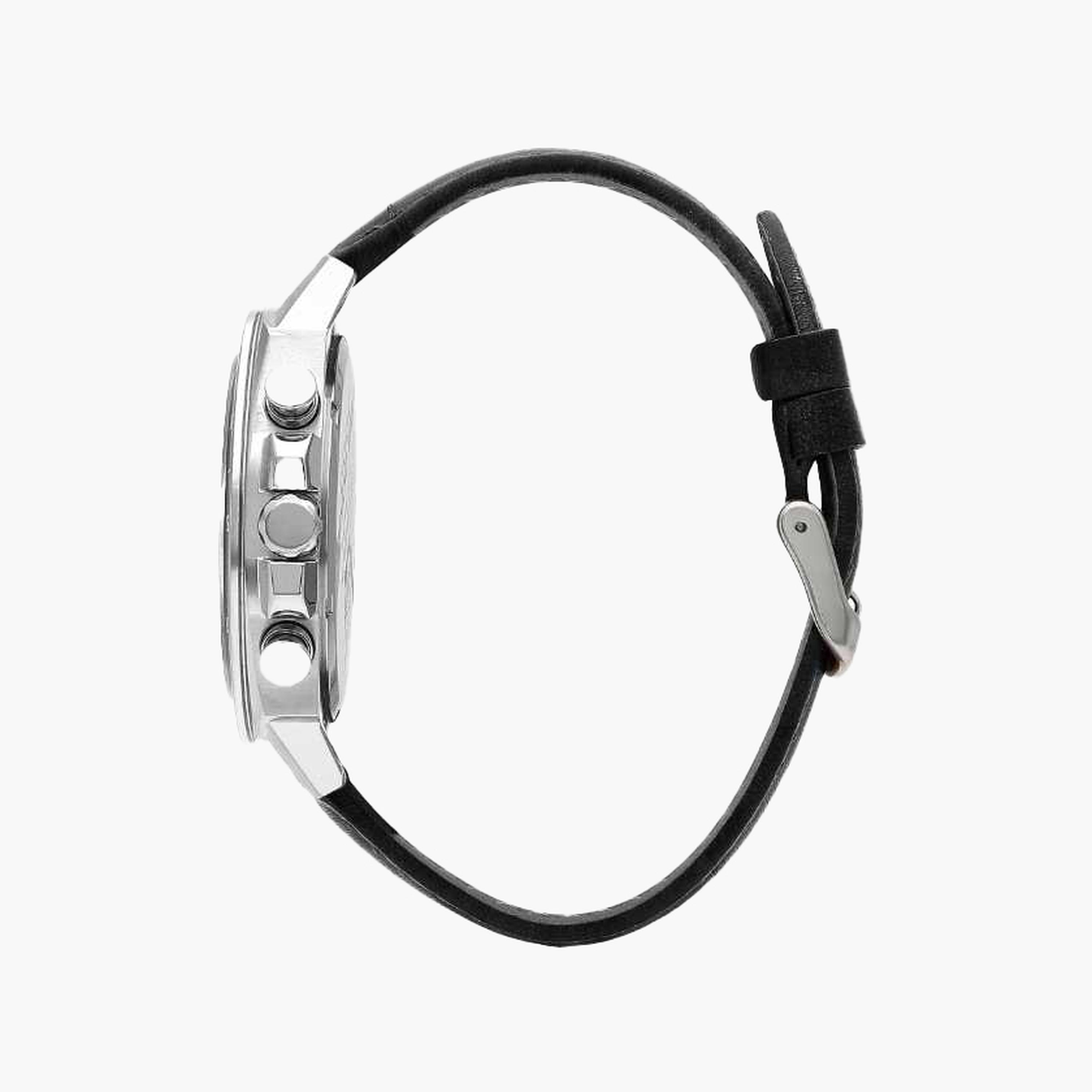سلازنغر- ساعة رجالية 44 مم كرونوغراف سوار جلدي لون فضي-men-watchesandjewellery-watches-image-2