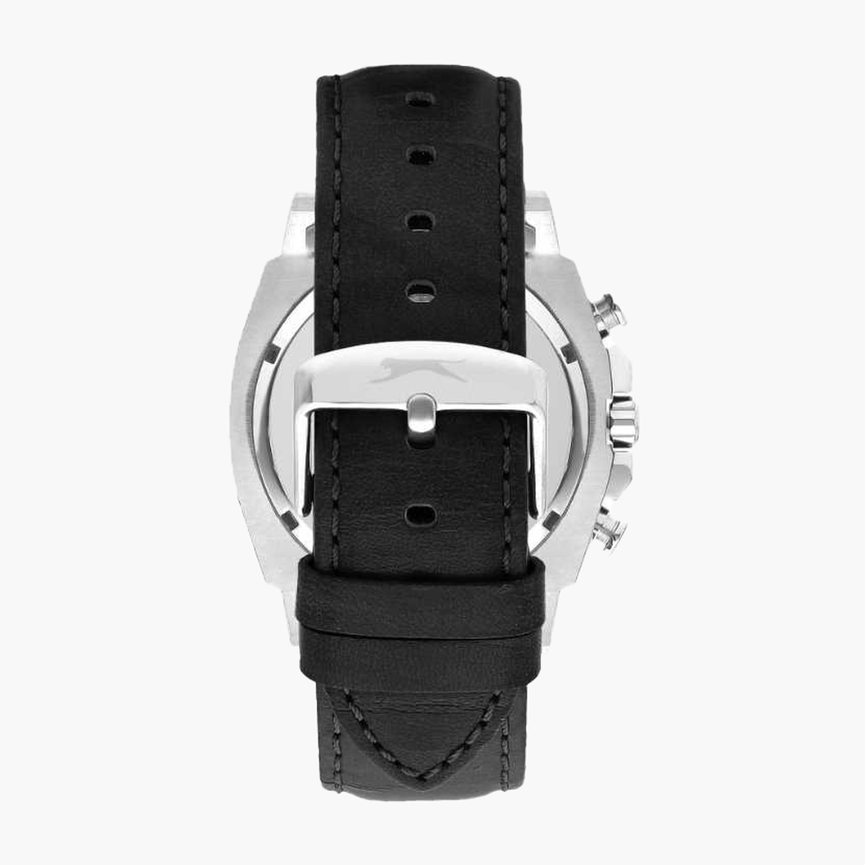 سلازنغر- ساعة رجالية 44 مم كرونوغراف سوار جلدي لون فضي-men-watchesandjewellery-watches-image-3