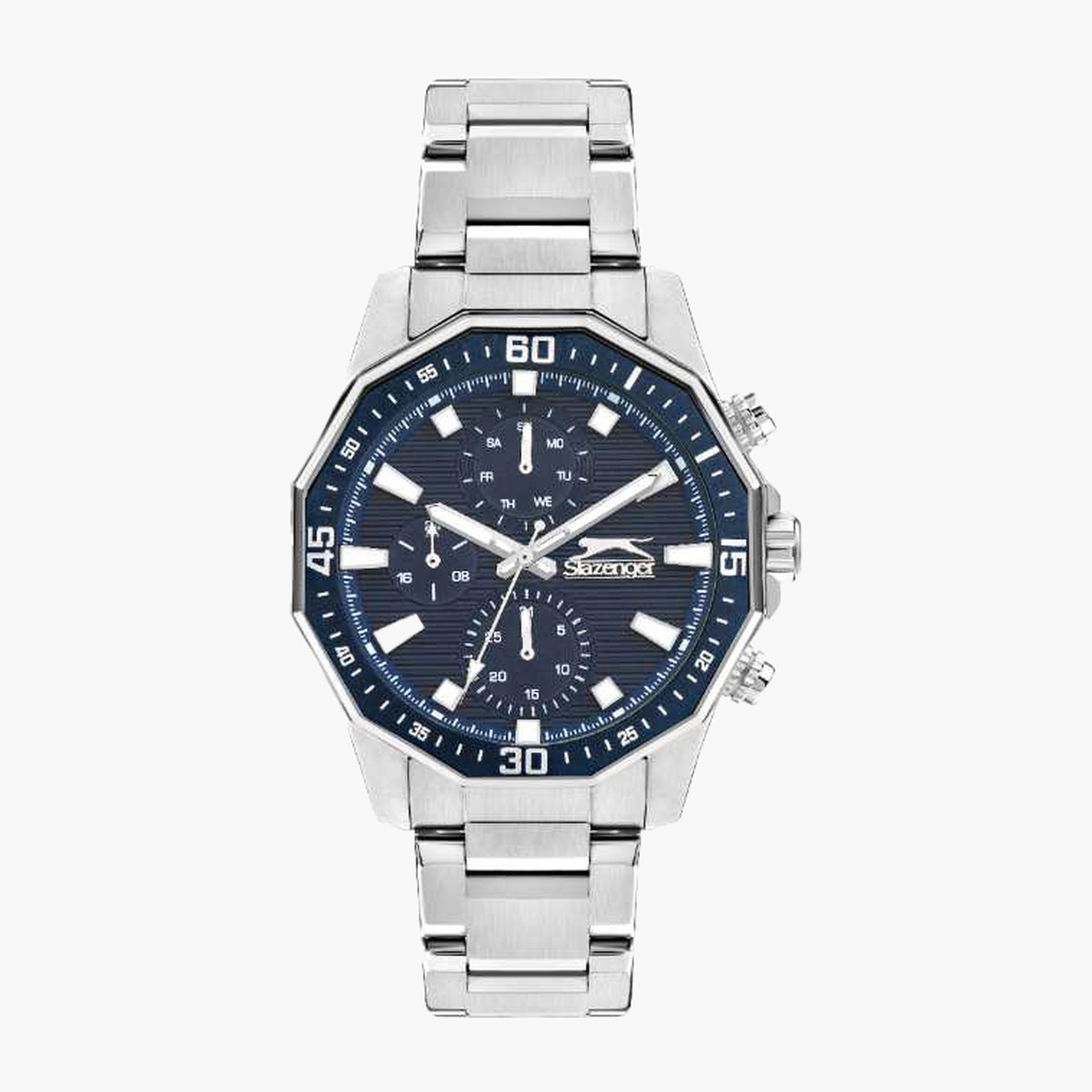 سلازنغر- ساعة رجالية 44 مم كرونوغراف سوار معدني لون أسود-men-watchesandjewellery-watches-image-1