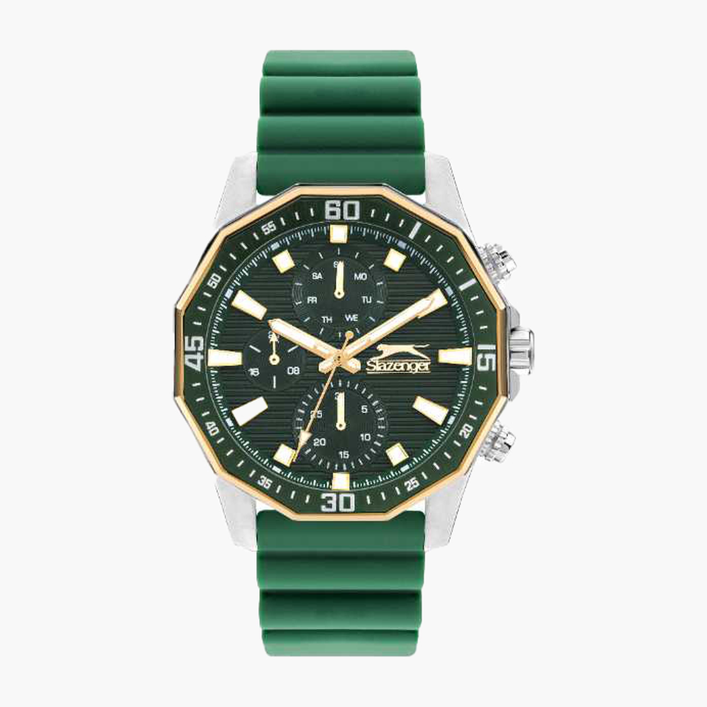Slazenger Men's 44MM Green Chronograph Silicone Strap Watch | SL.9.2298.2.07-men-watchesandjewellery-watches-image-1