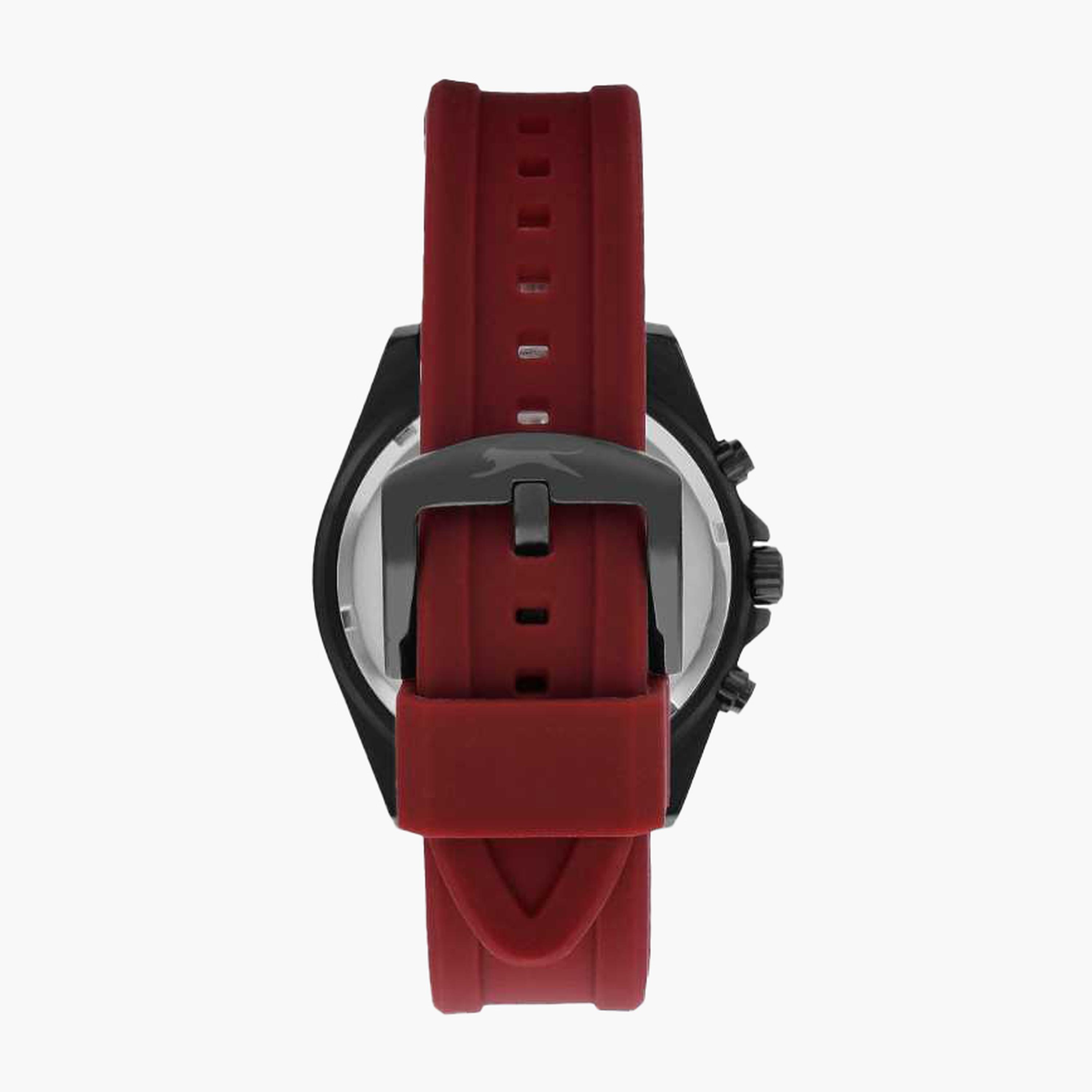 سلازنغر- ساعة رجالية 44 مم كرونوغراف سوار سيليكون لون أحمر-men-watchesandjewellery-watches-image-3