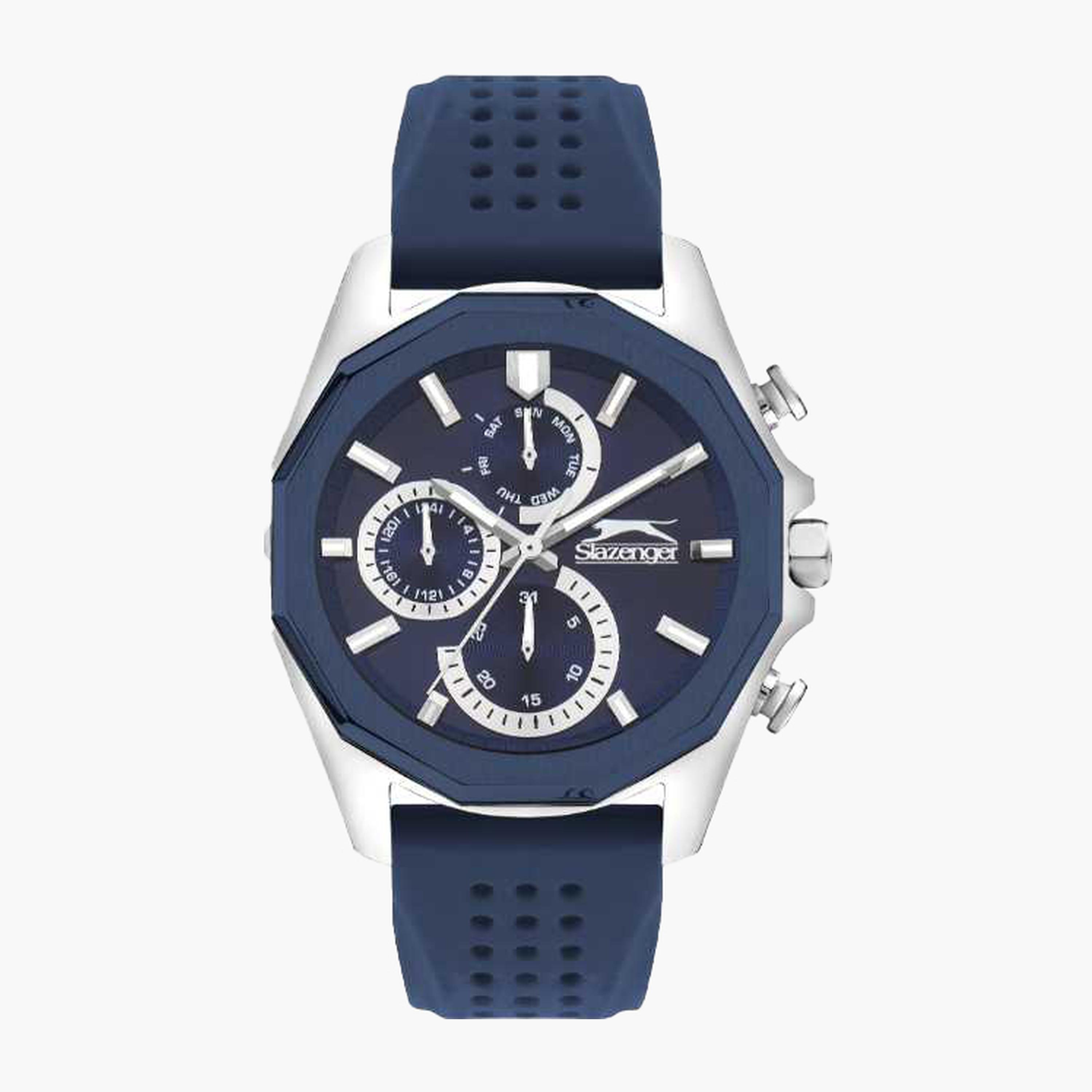 سلازنغر- ساعة رجالية 48 مم كرونوغراف سوار سيليكون لون أزرق-men-watchesandjewellery-watches-image-1