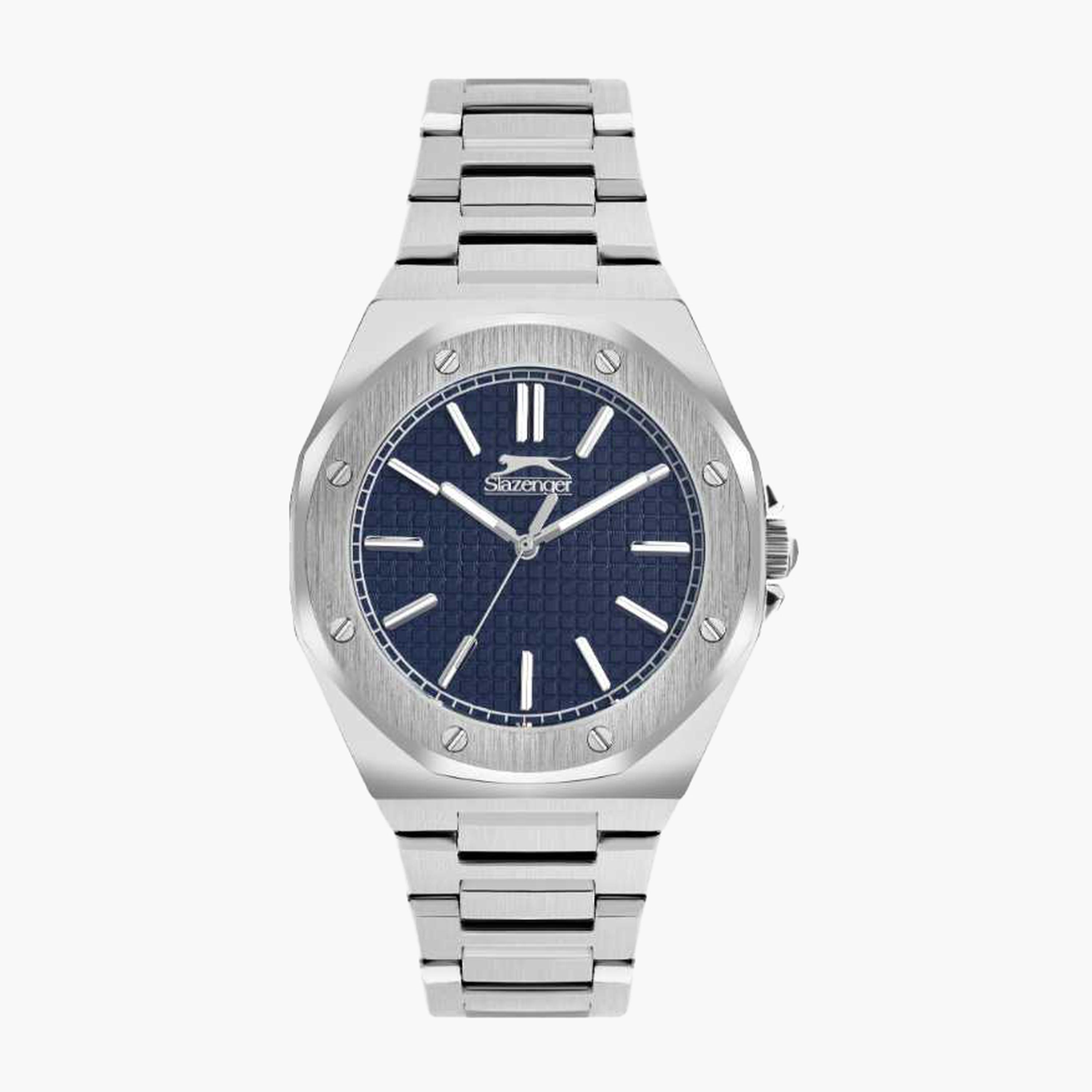 سلازنغر- ساعة رجالية 41 مم تناظرية سوار معدني لون أزرق-men-watchesandjewellery-watches-image-1
