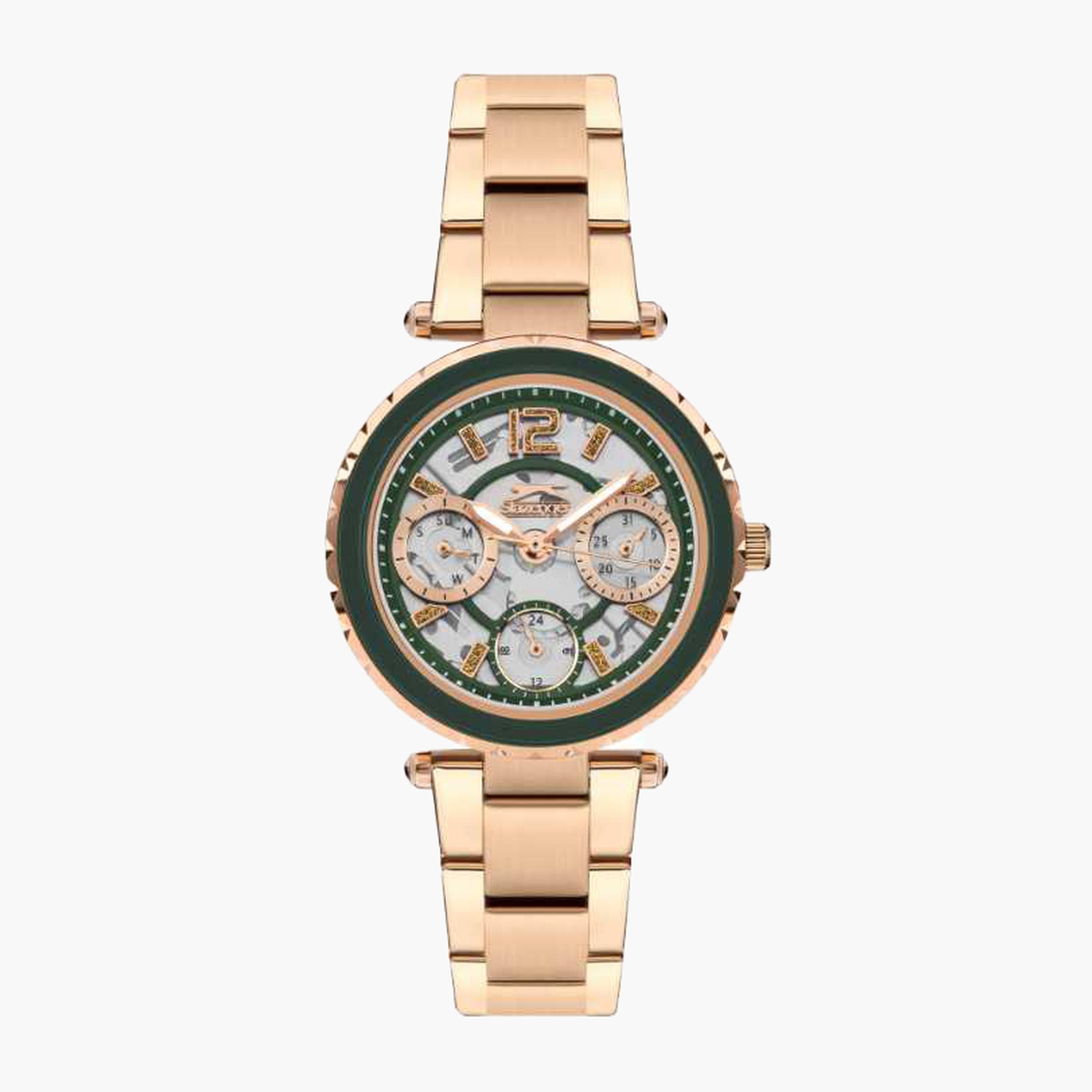 سلازنغر- ساعة نسائية 32 مم كرونوغراف سوار معدني لون ذهبي وردي-women-watchesandjewellery-watches-image-1