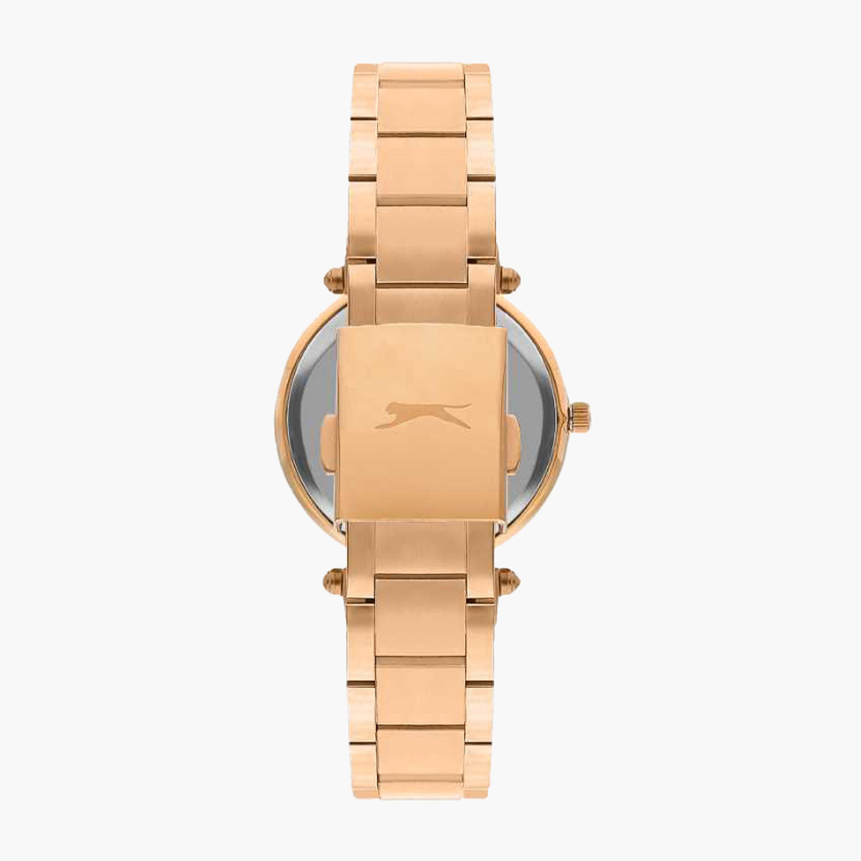 سلازنغر- ساعة نسائية 32 مم كرونوغراف سوار معدني لون ذهبي وردي-women-watchesandjewellery-watches-image-3